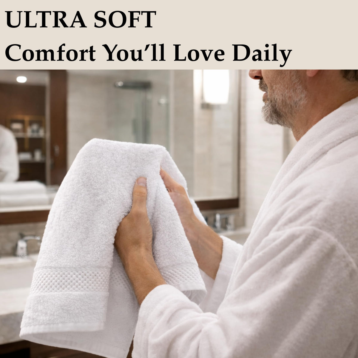 Harbour Loom White Hand Towels for Bathroom - 6 Pack 16x28 - Turkish Cotton - Oeko-TEX Certified Soft Absorbent & Skin-Safe - Luxury Hotel & Spa Quality for Gym & Home Use