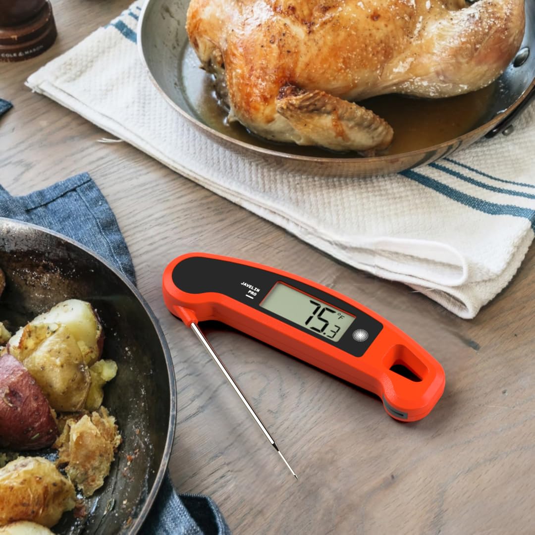Lavatools Javelin® PRO Duo Ultra-Fast 1-Second Professional Digital Instant Read Meat Thermometer for Cooking, Auto-Rotating Backlit Display, IP65 Water Resistant, NSF Certified – Sambal