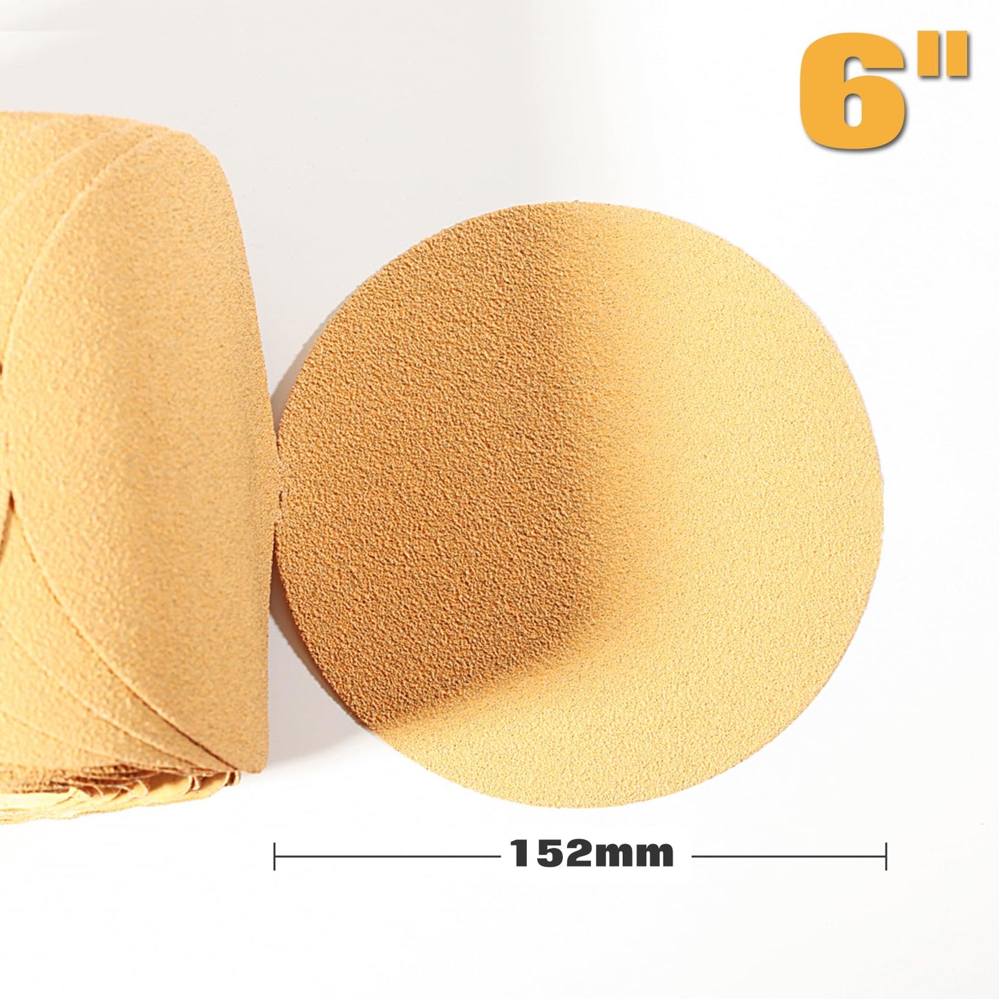 SPEEDWOX 100 Pcs 80 Grit Sandpaper Roll 6 inch Round Sanding Discs Adhesive Back PSA Sticky Back No Hole Stick and Sand Sandpaper for Wood, Auto Body Repair, Marine, Paint, Metal and Plastics