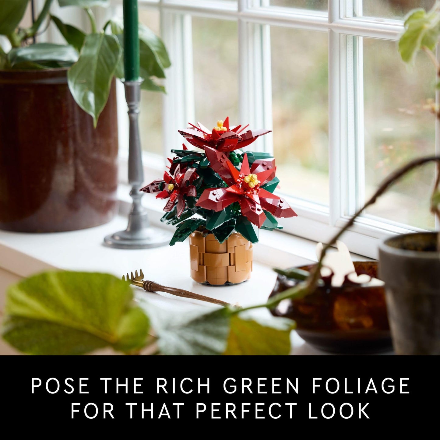 LEGO Icons Poinsettia Building Sets for Adults - Artificial Flowers for Decoration - Festive Holiday Flowers for Table Centerpiece - 10370