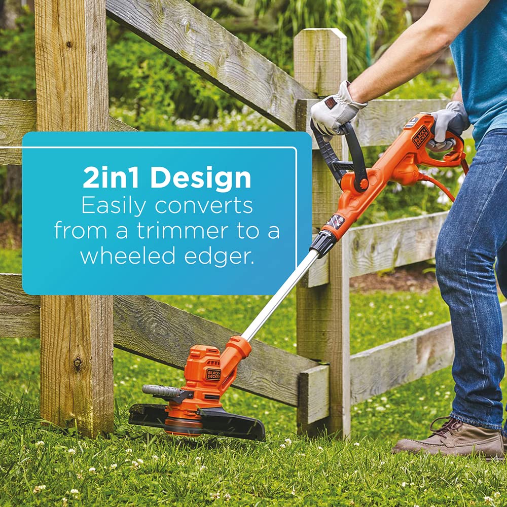 BLACK+DECKER String Trimmer & Edger with Auto Feed, Lightweight Corded Electric, 6.5-Amp, 14-Inch (BESTA510-CA)