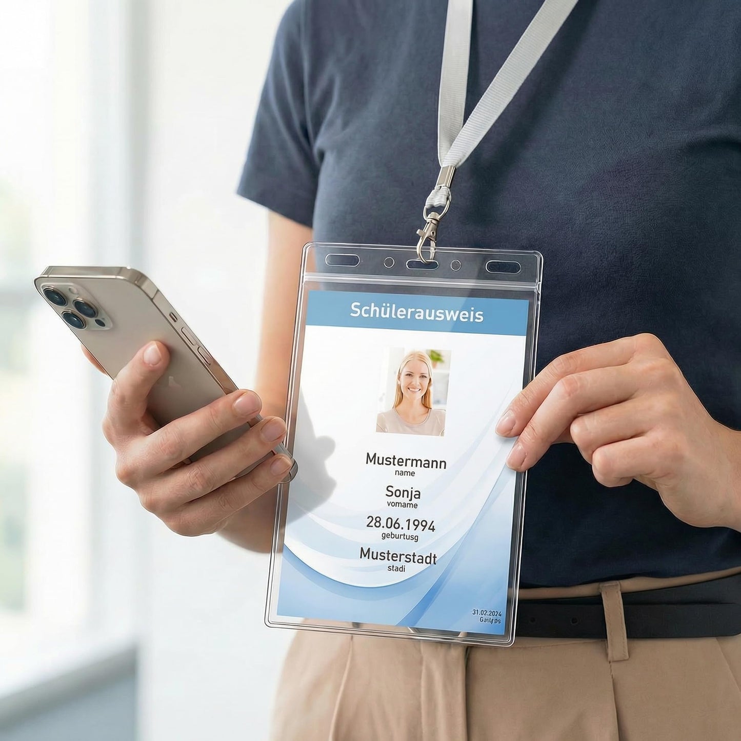 Mositear Vertical ID Badge Holders with Soft Edge (Sealable Fits 4x6 Inch Insert) (100 Pack), Waterproof ID Card Holder, Name Tag Holder, name badge holders, Zipper Plastic Badge Holder