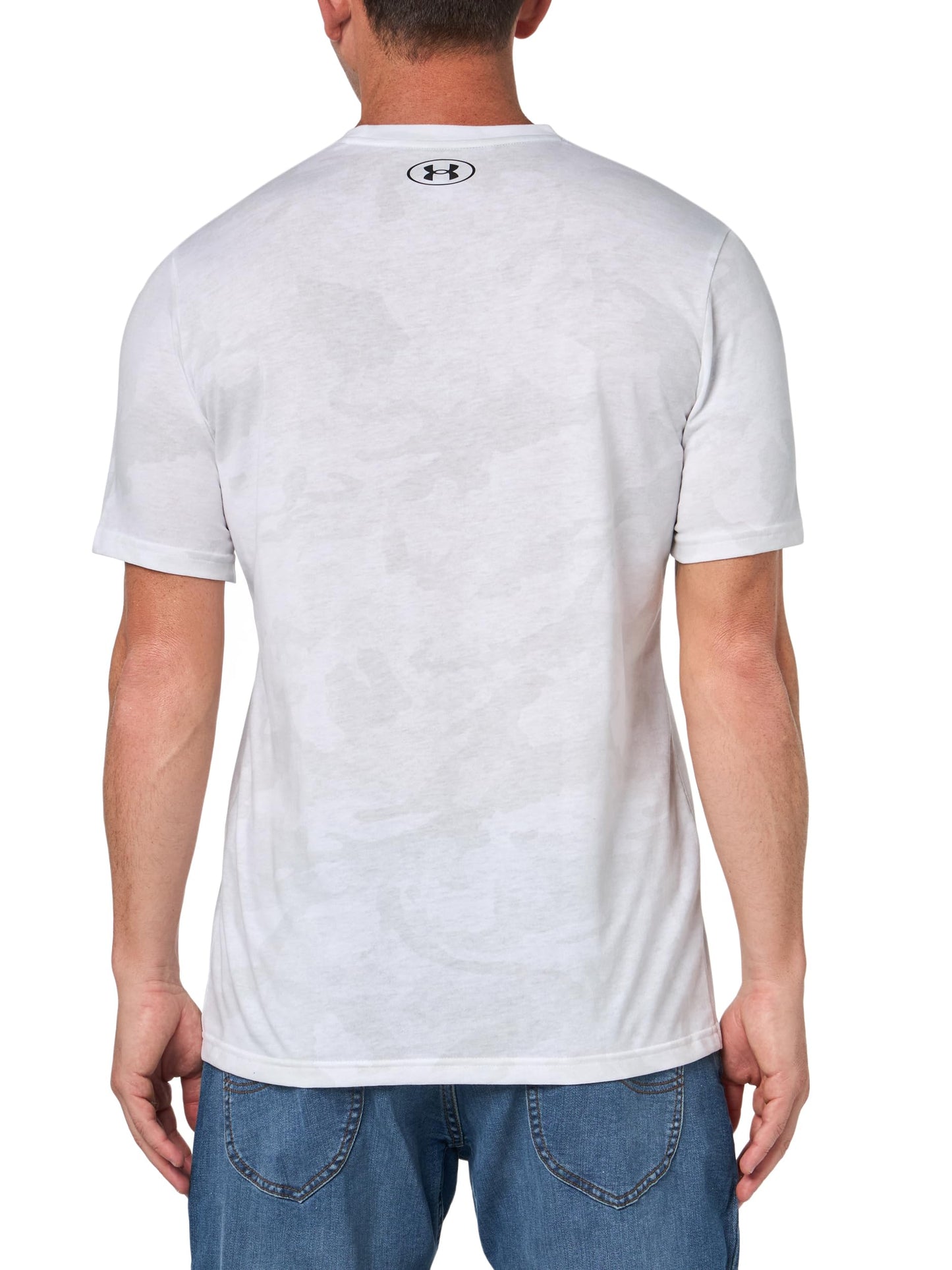 Under Armour Men's Project Rock All Over Print Short Sleeve T Shirt, (100) White/Pitch Gray/Black, X-Large