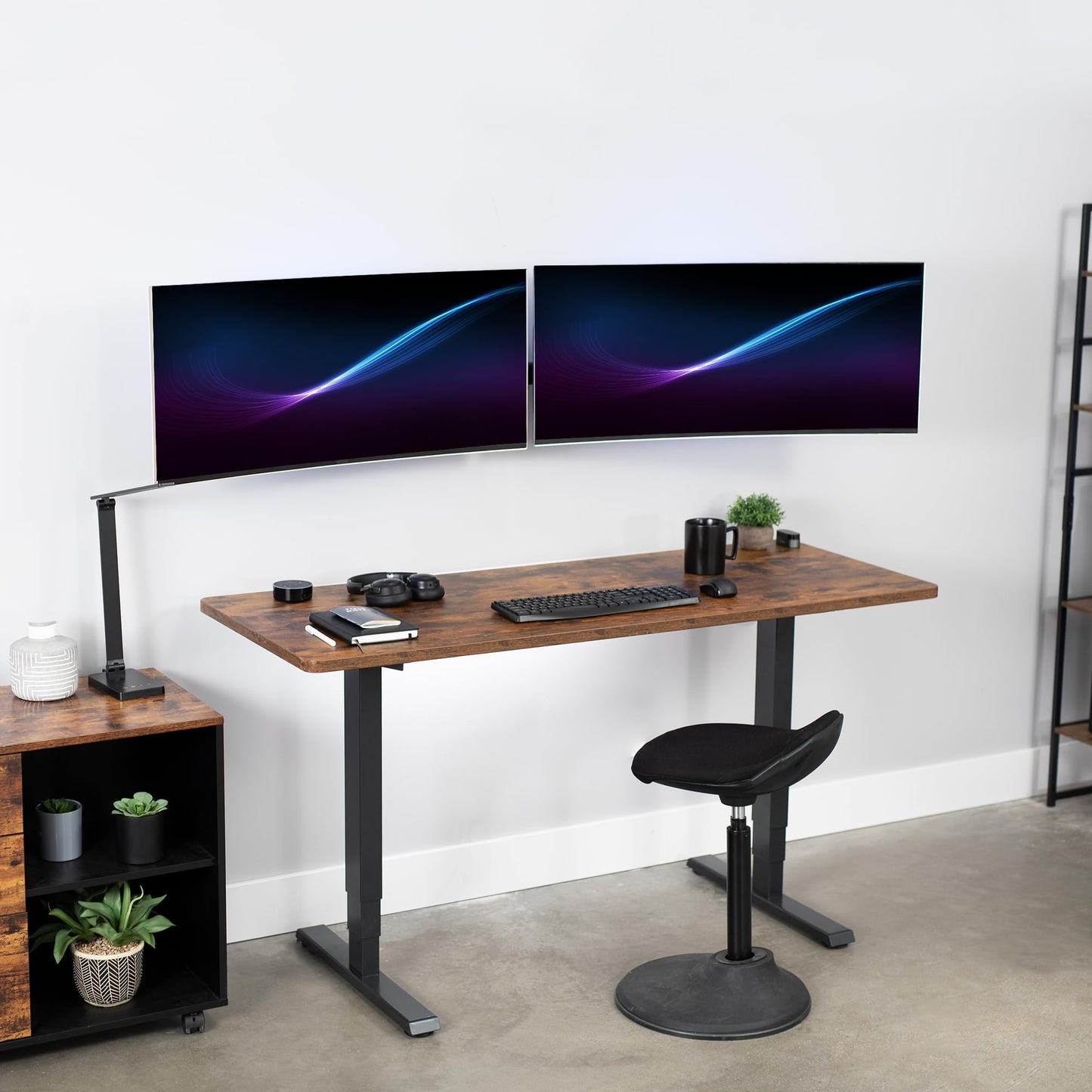 VIVO Premium Dual Ultra Wide LCD LED 27 to 38 inch Monitor Wall Mount, Heavy Duty, Telescoping Arms, Flush Wall Setup, Fits 2 Screens, Black, MOUNT-TS38B