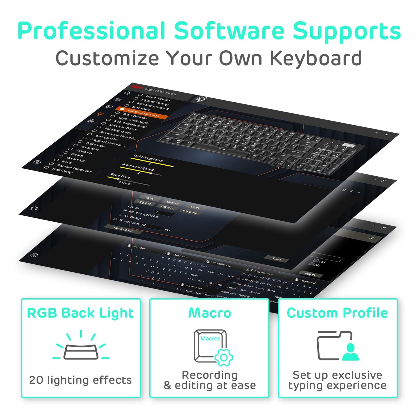 RK ROYAL KLUDGE RK96 RGB Limited Ed, 90% 96 Keys Wireless Triple Mode Bluetooth 5.0/2.4G/USB-C Hot Swappable Mechanical Keyboard w/Software Support & Massive Battery, RK Yellow Switch, Camp Green