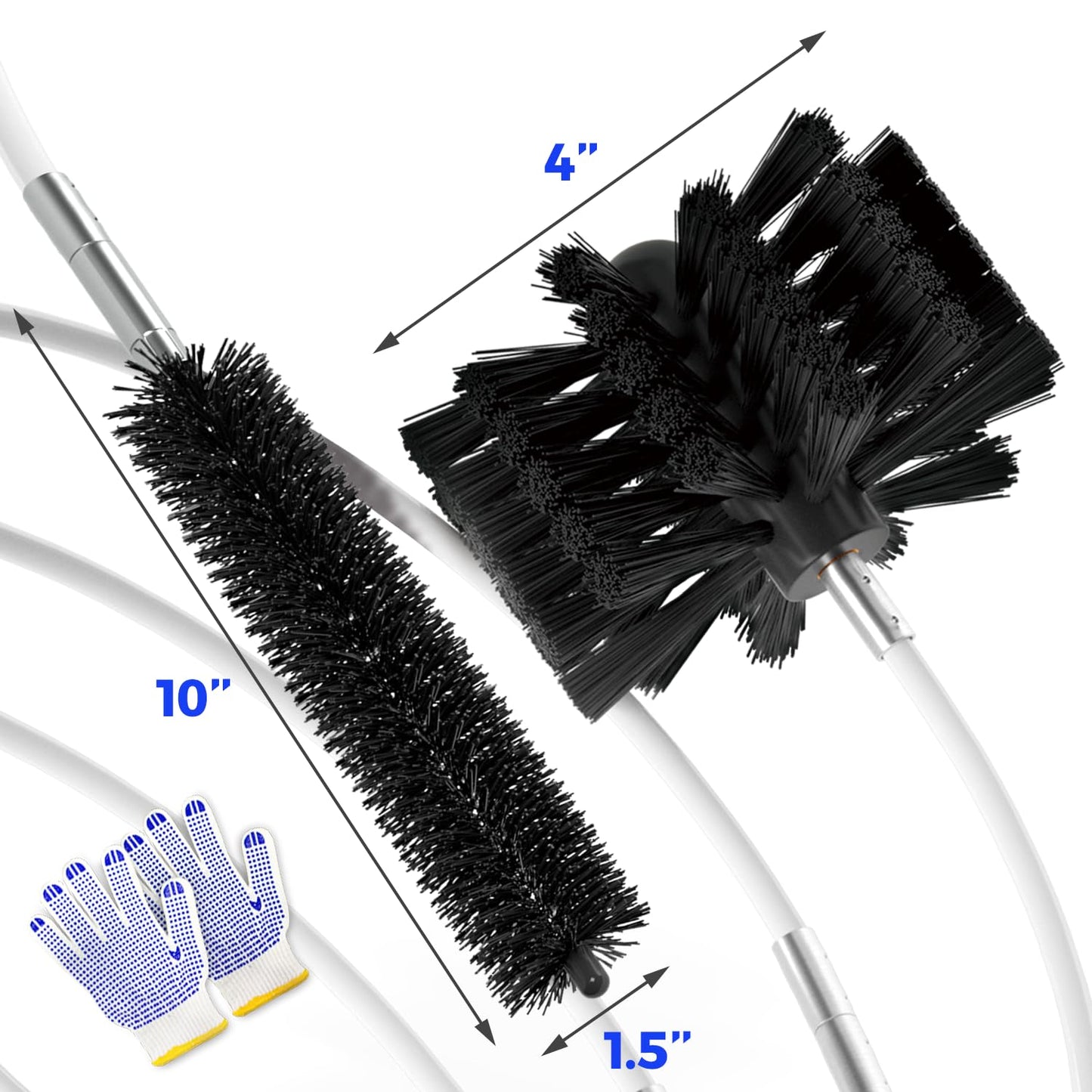 Holikme 35 Feet Dryer Vent Cleaning kit,Dryer Duct Cleaning kit,Lint Remover,Synthetic Brush Head, Use with or Without a Power Drill