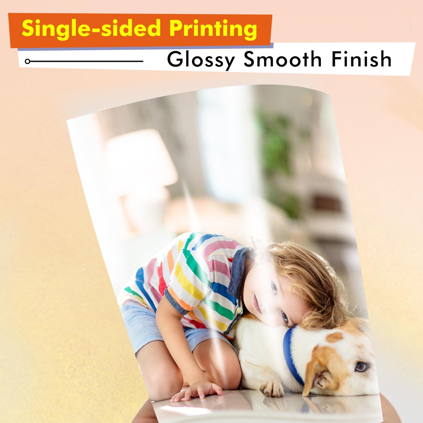 Koala Heavyweight Thick Glossy Photo Paper Single Sided 8.5x11 Inches 69LB 260GSM for Inkjet Printer and Dye Ink for Greeting Card Cake Toppers