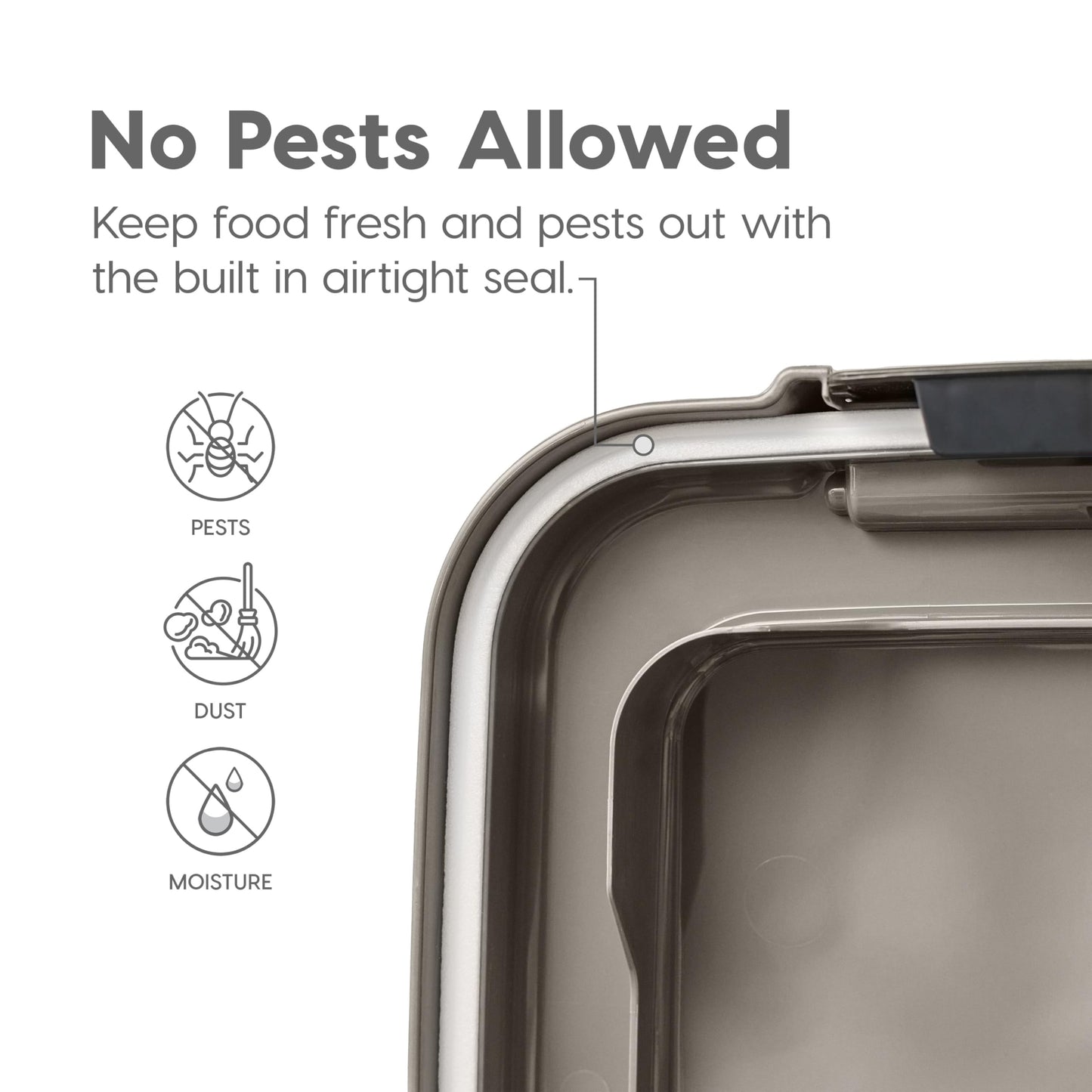 IRIS USA Airtight Dog Food Storage Container Combo, 30 lb + 11 lb Stackable Pet Food Bins with Wheels, Cat Food & Dog Treat Storage, BPA Free, Includes 2-Cup/450 g Scoop, Chrome