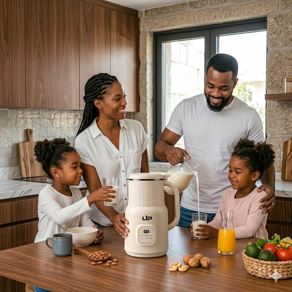 Automatic 6 in 1 Nut Milk Maker Machine 20oz – SUS 304 Stainless Steel Jar, Plant Based Milk for Almond Oat Soy Cashew – BPA Free, Self-Cleaning, Keep Warm, Delay Start, Soups & Juices.