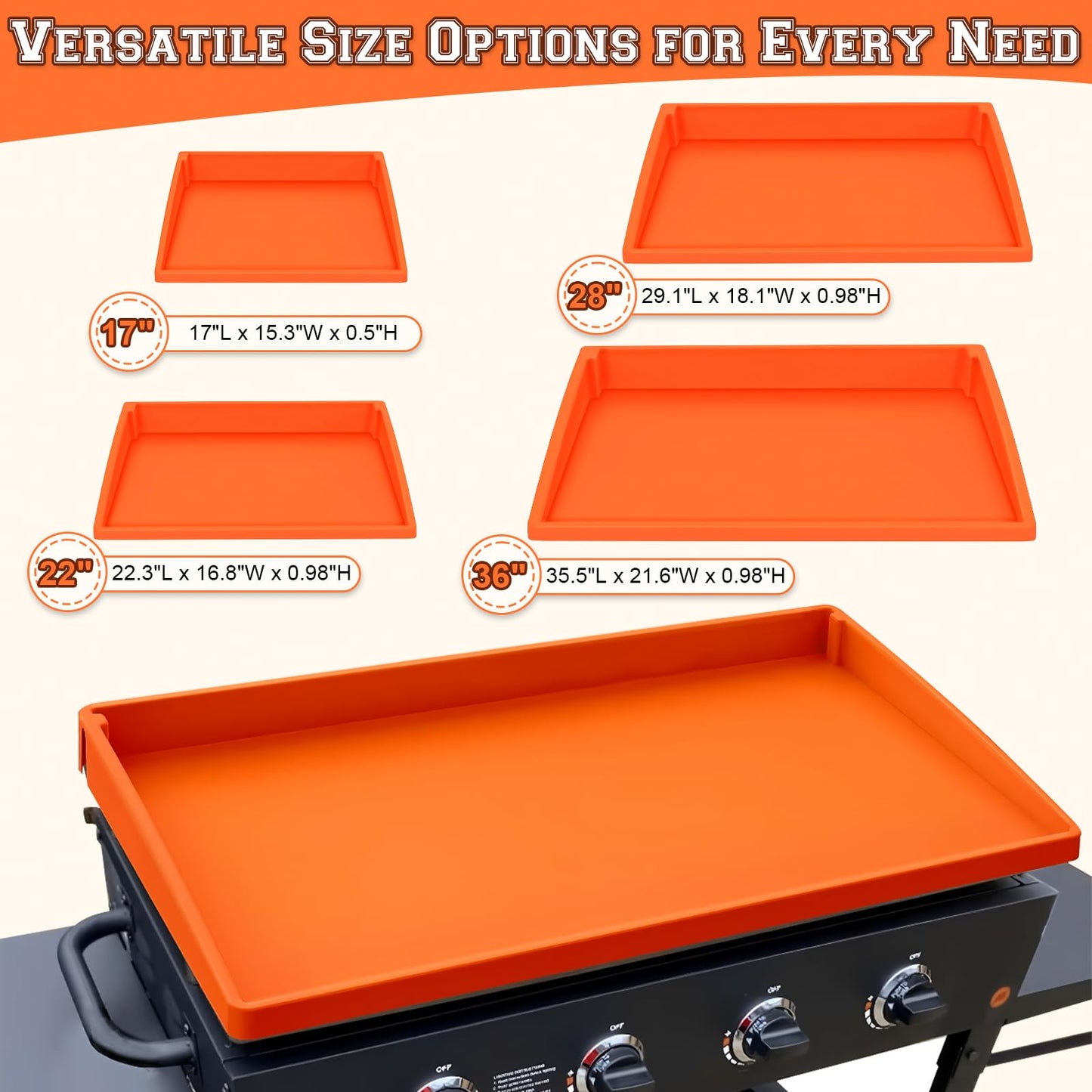 Blackstone Silicone Griddle Cover Mat: 36 Inch Grill Mats for Outdoor - Blackstone Griddle Accessories Flat Top Deck Protector Outside Camping Cooking BBQ