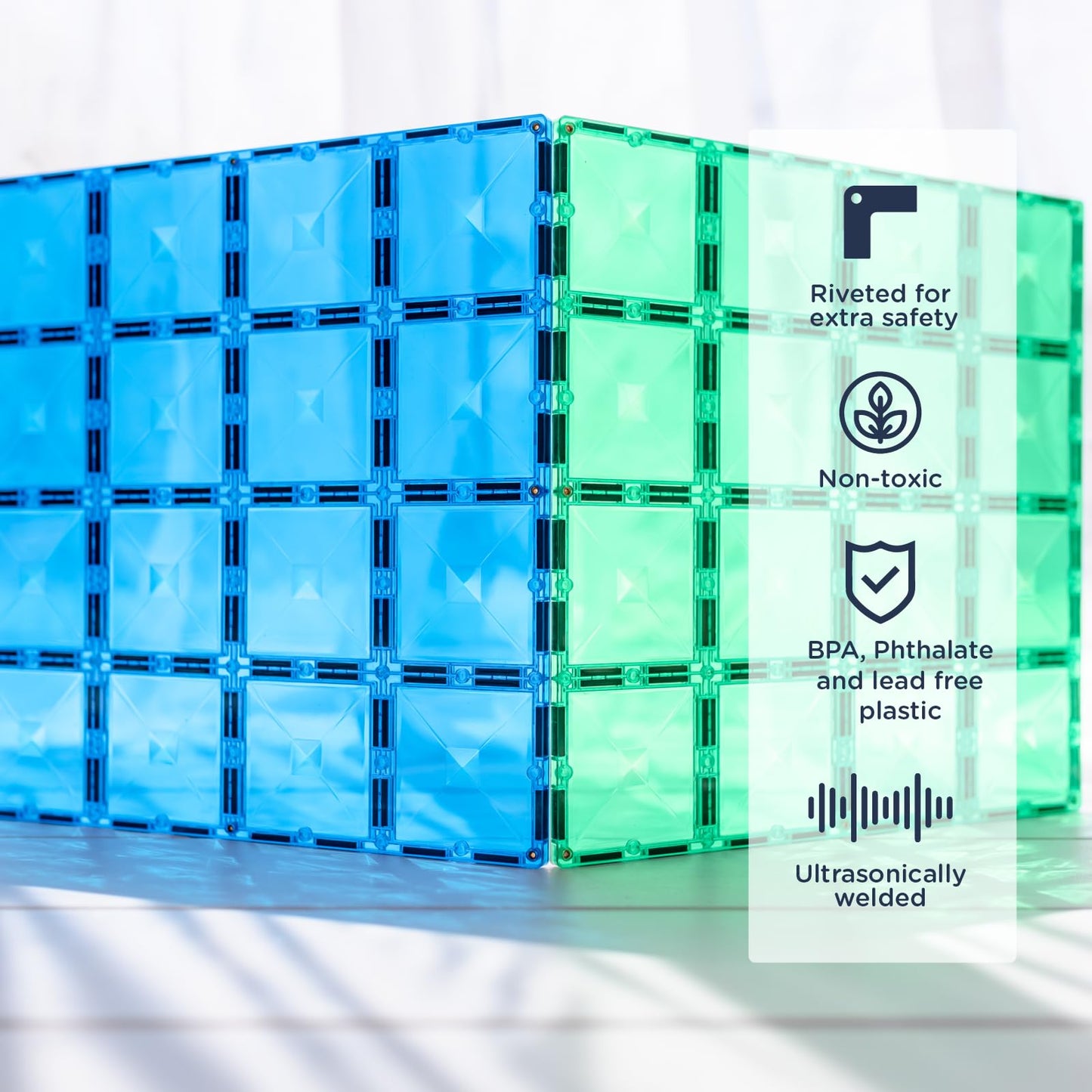 CONNETIX Rainbow Blue & Green Base Plate Pack, 2 Pieces