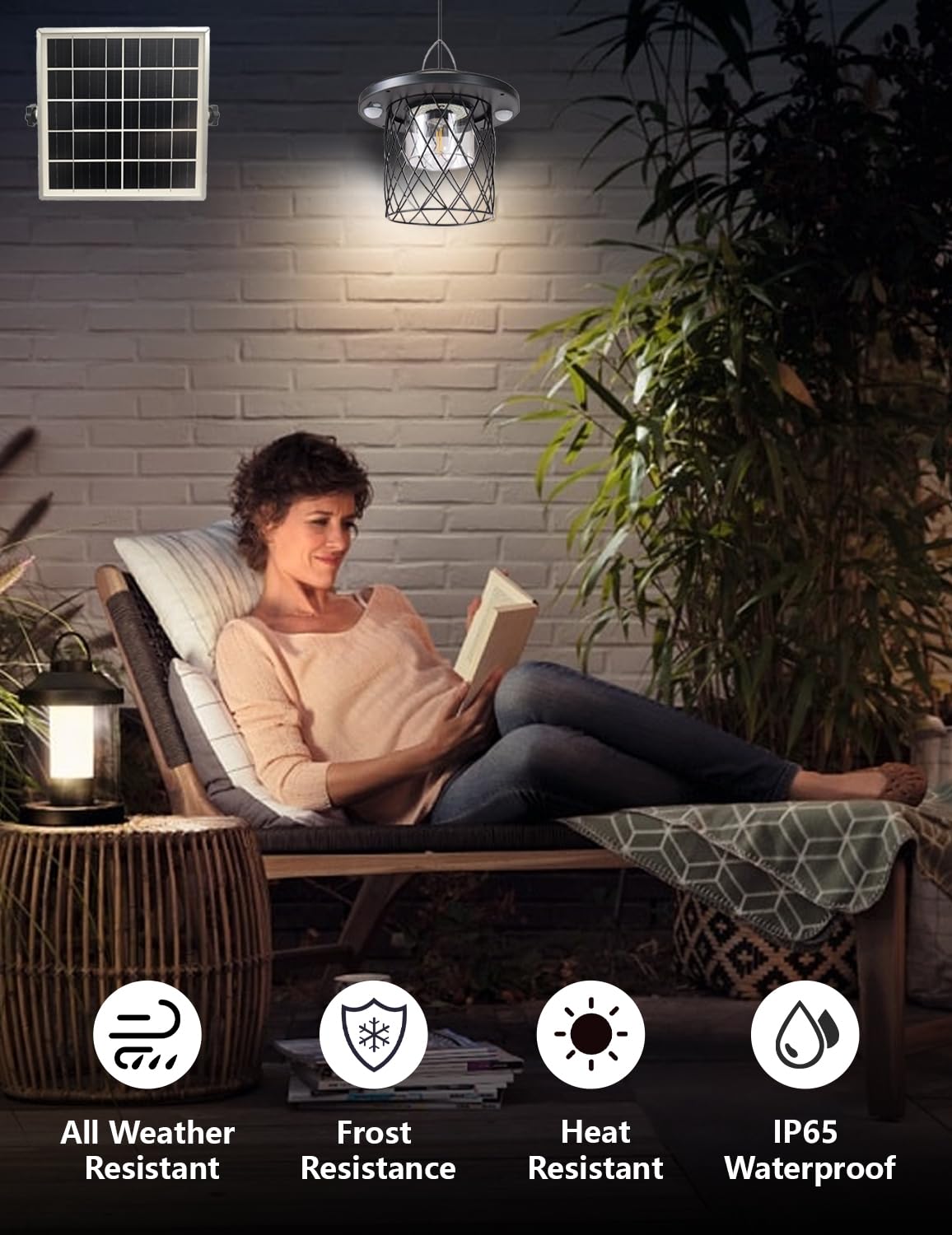 Solar Pendant Lights Outdoor,Motion Sensor Lights, IP65 Waterproof, Switchable 5 Lighting Modes.Remote Control and Solar Powered Suitable for Solar Gazebo Lights and Solar shed Light with Switch