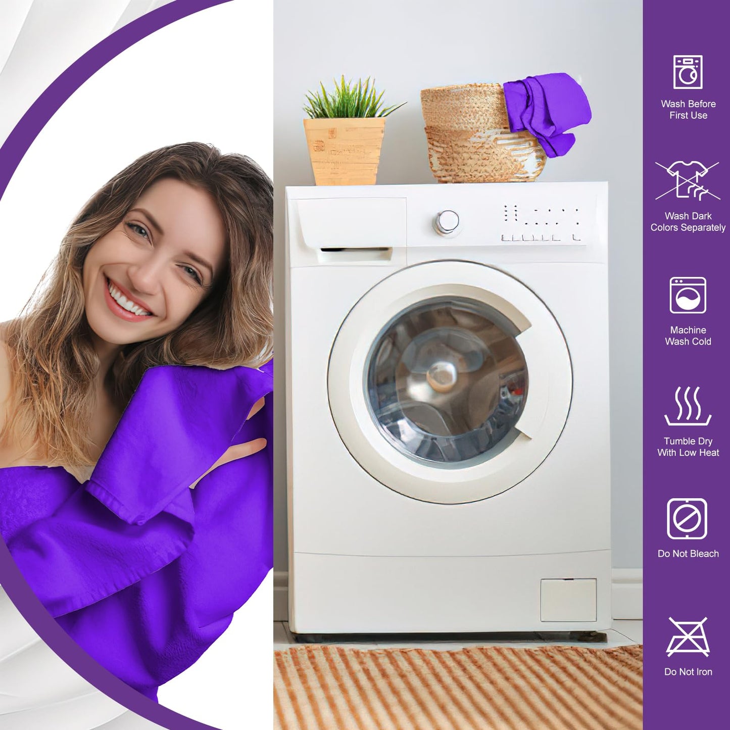 2 Pcs Extra Large Bath Towels, 40 x 80 Inch Oversized Bath Sheets Jumbo Microfiber Ultra Soft Shower Towels for Hotel,SPA,Camping Beach,Bathroom,Highly Absorbent Quick Dry(Dark Purple)