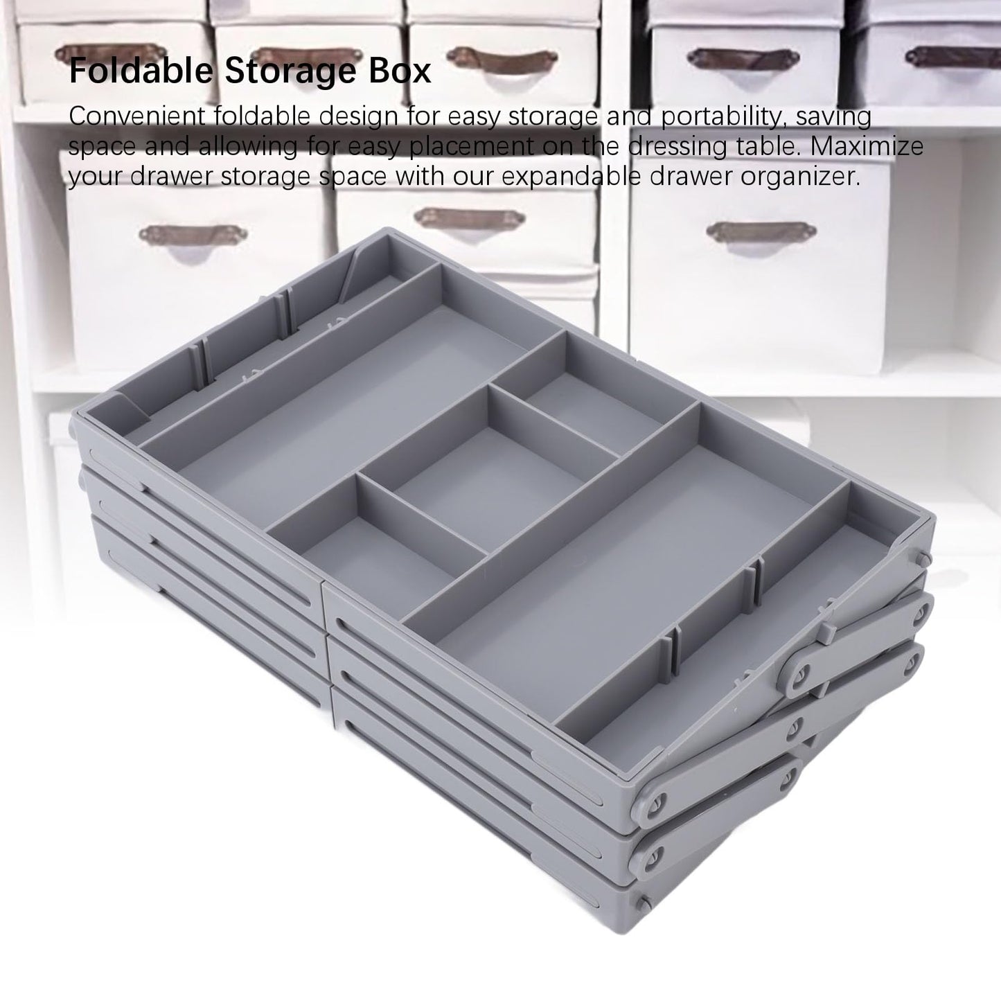 3 Tier Drawer Organizer, Expandable Junk Multi Level Folding Smart Drawer Organizer for Makeup, Jewelry, Desk, Office Drawers (3 Tier)