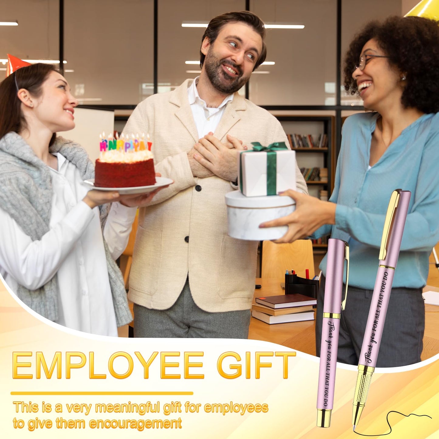 30 Sets Employee Appreciation Gifts Bulk Inspirational Ballpoint Pens with Thank You Gift Boxes Motivational Quote Pen Office Gift Leaving Gifts for Colleagues Nurse Teacher Coworker Team Volunteer