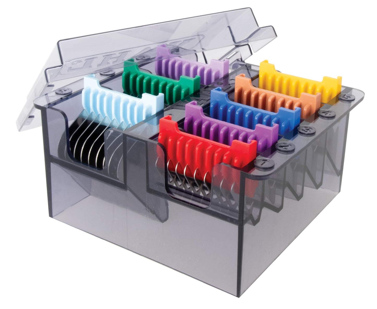 Wahl® 5-in-1 Stainless Steel Attachment Comb Set – 8 Color-Coded Guide Combs for Professional Pet Dog, Cat and Horse Grooming, Fits Wahl 5-in-1 Blades for Use with Arco, Bravura and Chromado Clippers - 3027903