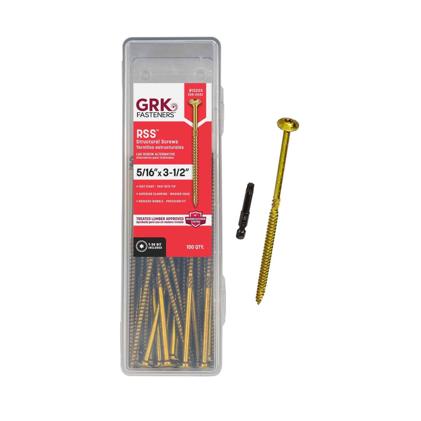 GRK RSS516312HP RSS HandyPak 5/16 by 3-1/2-Inch Structural Screws, 100 Screws per Package