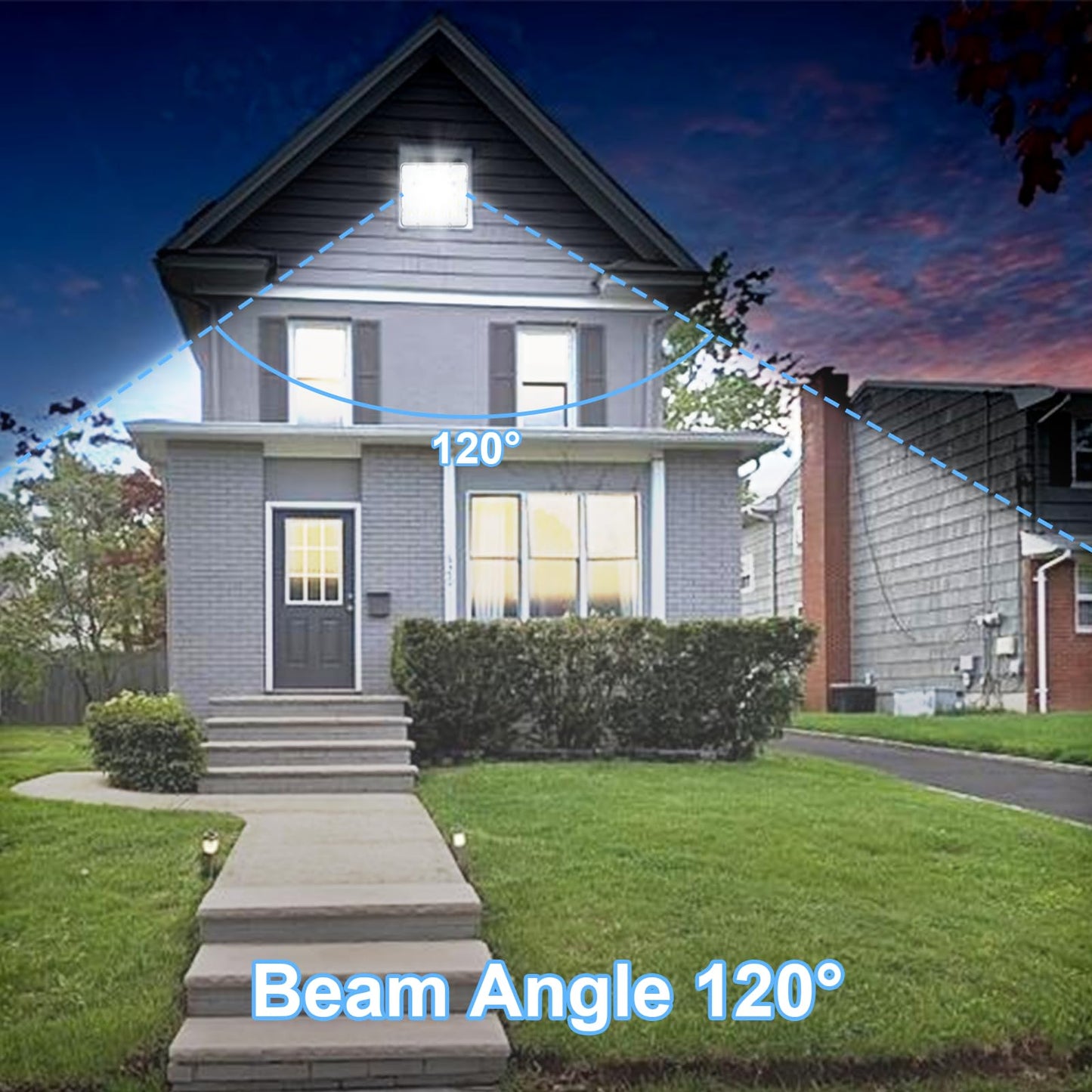 1 Pack 300W LED Flood Light Outdoor, Exterior Flood Lights, Outdoor Flood Lights, Plug in Flood Light, for Yard, Garden, Playground, Lawn, Garages,Basketball Court, Stadium