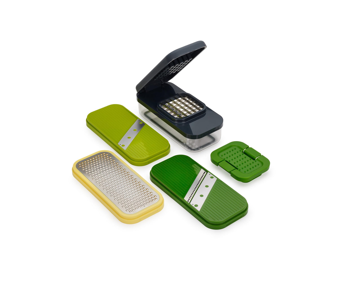 Joseph Joseph Multi-Prep Compact 4 in 1 Vegetable Chopper Cheese Grater Mandoline Slicer Set