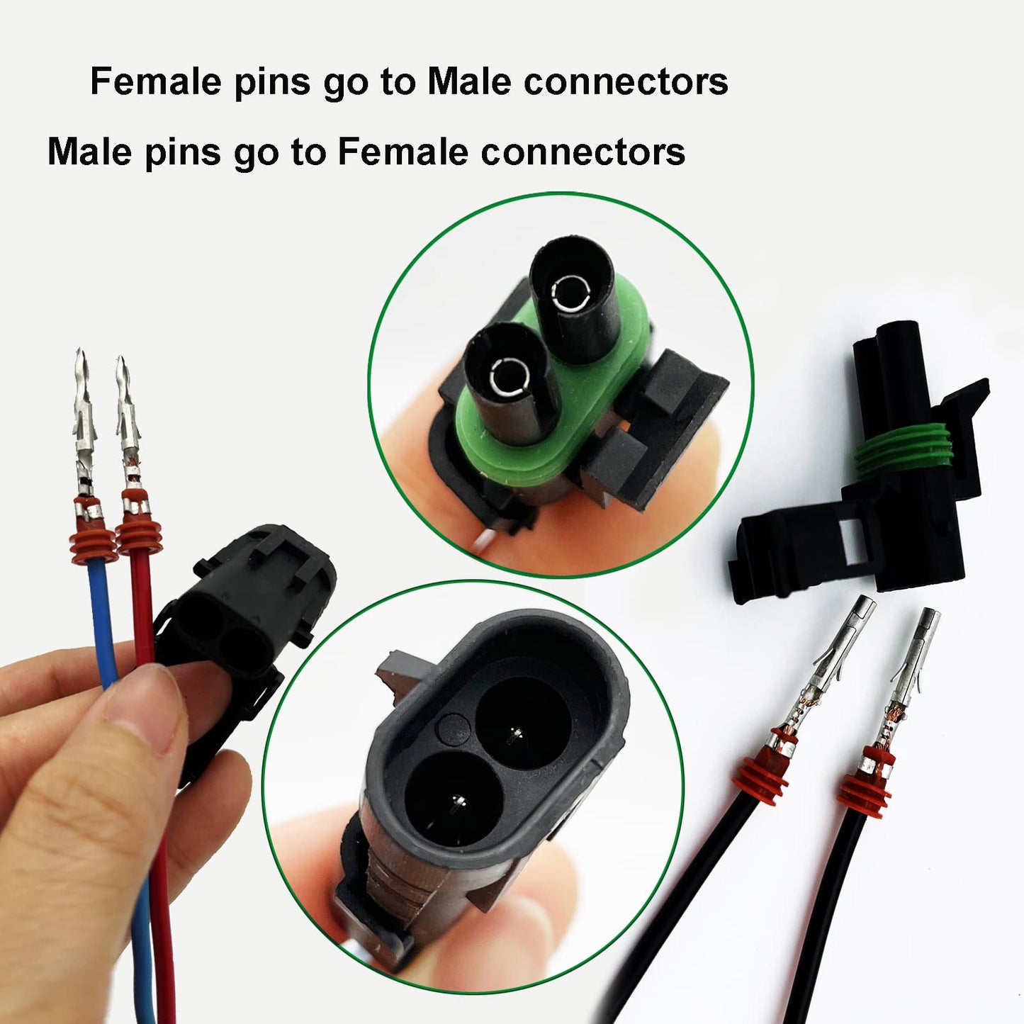 Twippo 26 Kits Weather Pack Connectors Kit Automotive Electrical Connectors Waterproof Electrical Wire Connectors Terminal Kit 1/2/3/4 Pin 18-14 AWG