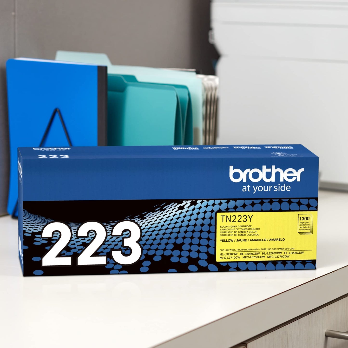 Brother original TN223Y Standard Yield Yellow Toner Cartridge, original toner replacement cartridges, toner for Brother laser printers HL-L3210CW, HL-L3270CDW, MFC-L3710CW, MFC-L3750CDW, and more