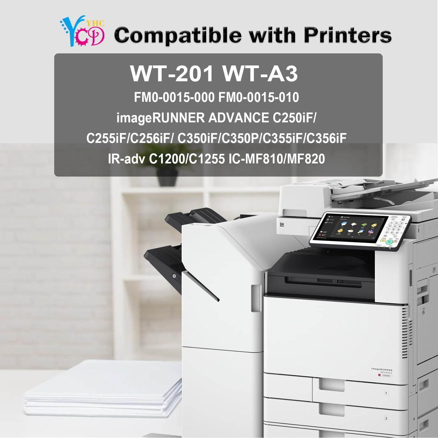 WT-201 Waste Toner Cartridge Replacement for Canon imageRUNNER Advance C250iF C255iF C256iF C350iF C350P C355iF C356iF, ImageClass MF810 MF820 FM0-0015 FM00015 WT-A3 WT201 Waste Toner Container/ Box