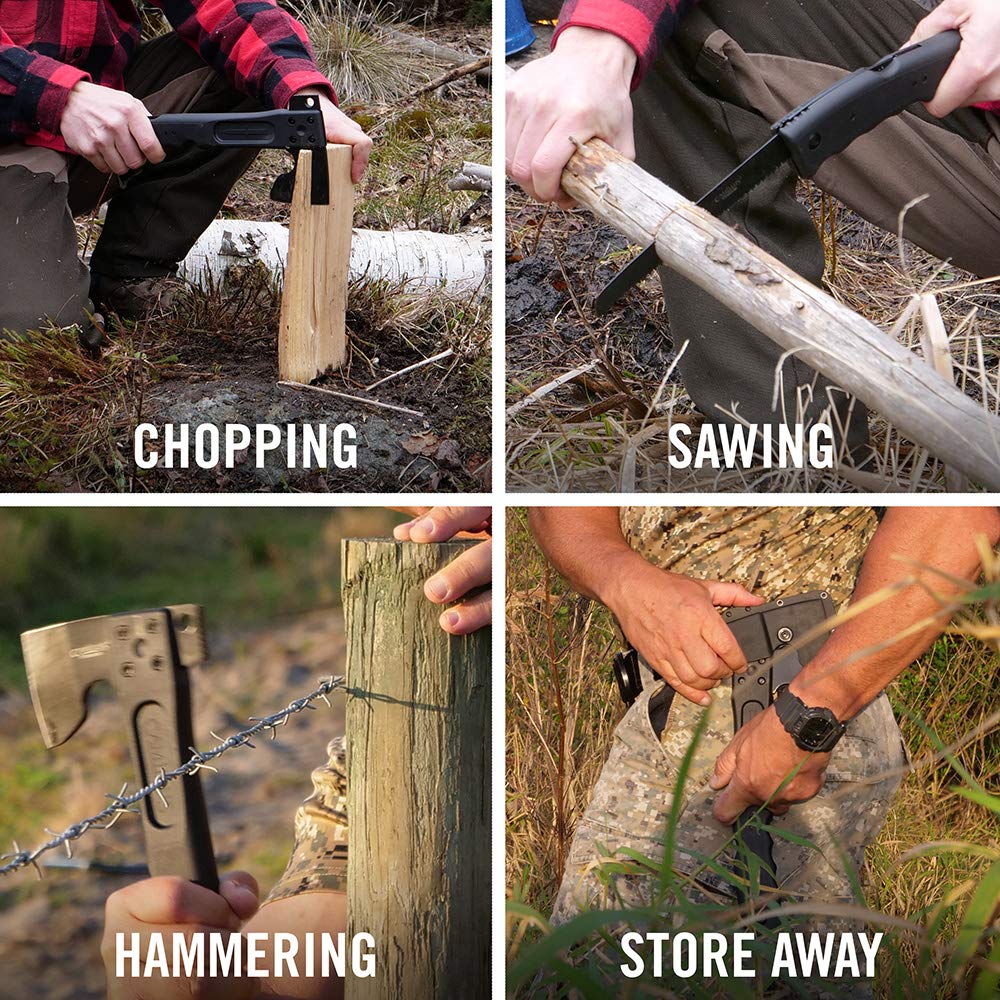 CAMTRAX 3-in-1 Hatchet / 12" Overall / 7" LOCKBACK Folding Saw
