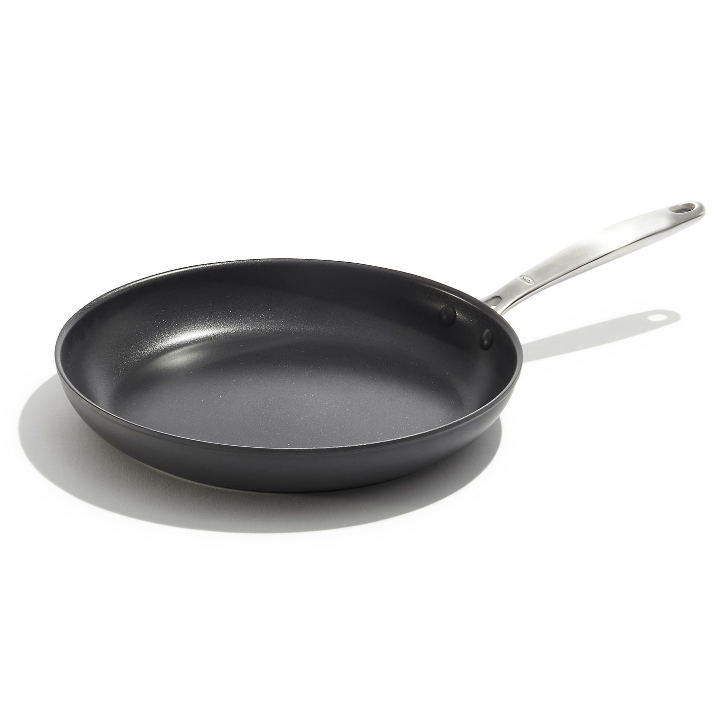 OXO Enhanced 8" Frying Pan Skillet, PFAS-Free Ceramic Nonstick, Durable Hard Anodized Cookware, Scratch Resistant, Stainless Steel Handle, Good Grips, Dishwasher & Oven Safe, Black