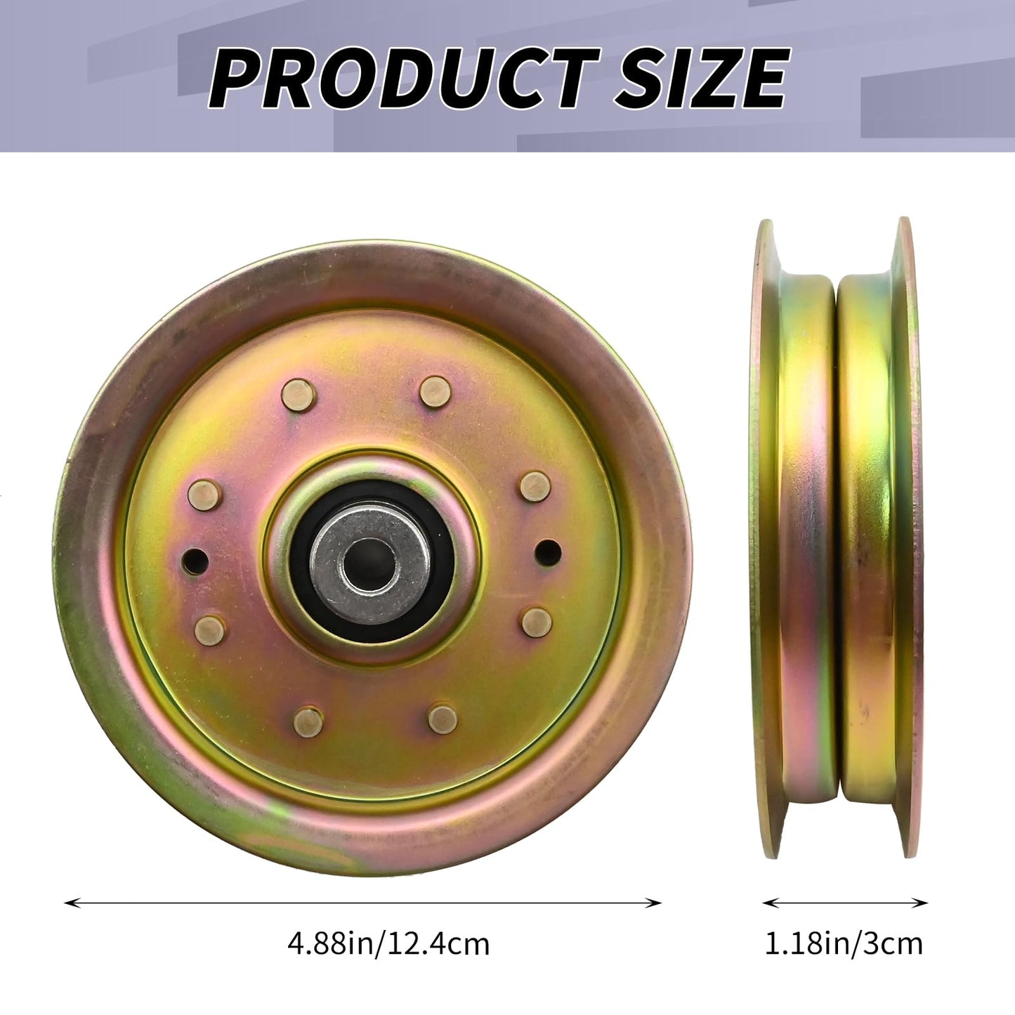 UOIENRT 956-04129 Flat Idler Pulley for 4 7/8”, Replacement for CUB Cadet Replacement for MTD Replacement for Troy-Bilt, Replaces 753-08171 756-04129