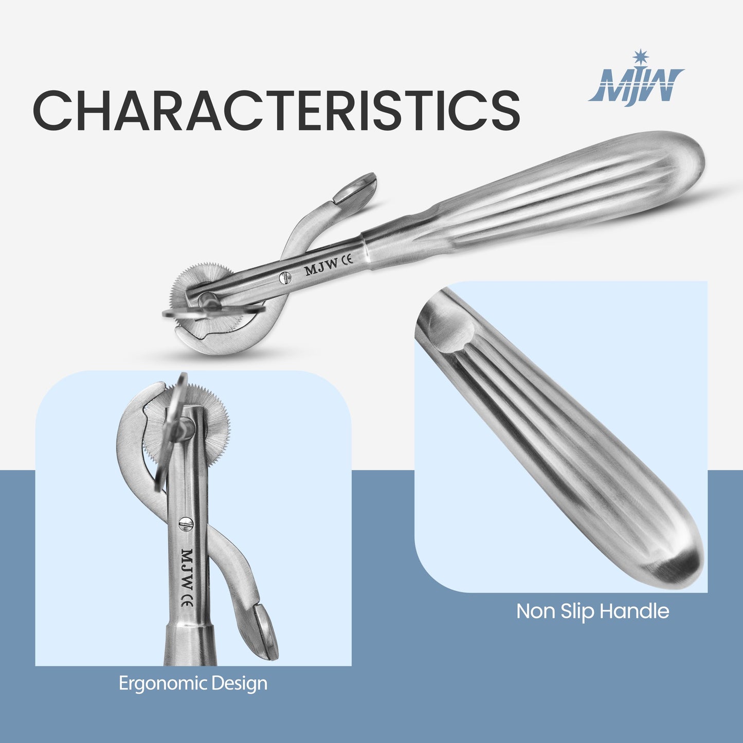 MJW Finger Ring Cutter with 2 Replacement Blades - Stainless Steel Emergency Jewelry Cutting Tool Ideal First Aid instrument, EMT Ring Remover Tool with Finger Protection