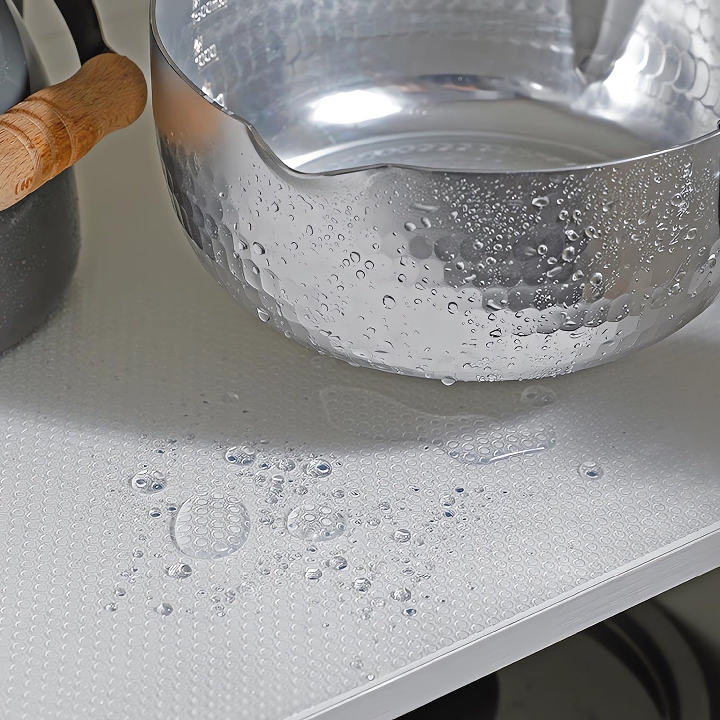 ninecessary Shelf Liner, Non Adhesive Drawer Liners 20 Inch x 20 Feet (20 x 240 Inch), Non Slip Cabinet Liners, Washable Cupboard Liner Mats for Kitchen Cabinet, Dresser, Shelves - Clear