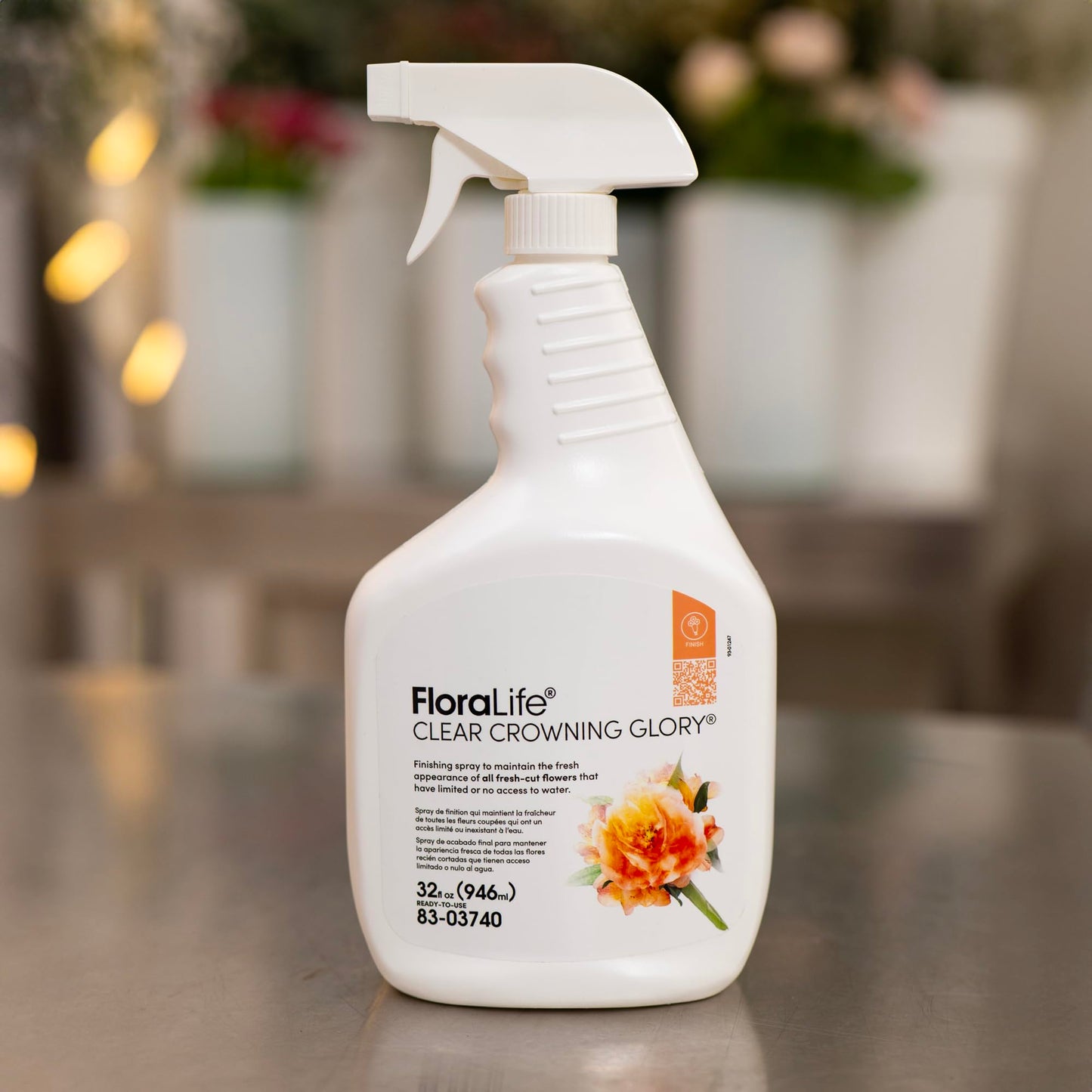 FloraLife Clear Crowning Glory - Liquid Shield Finishing Spray for Fresh-Cut Flowers - 32fl oz