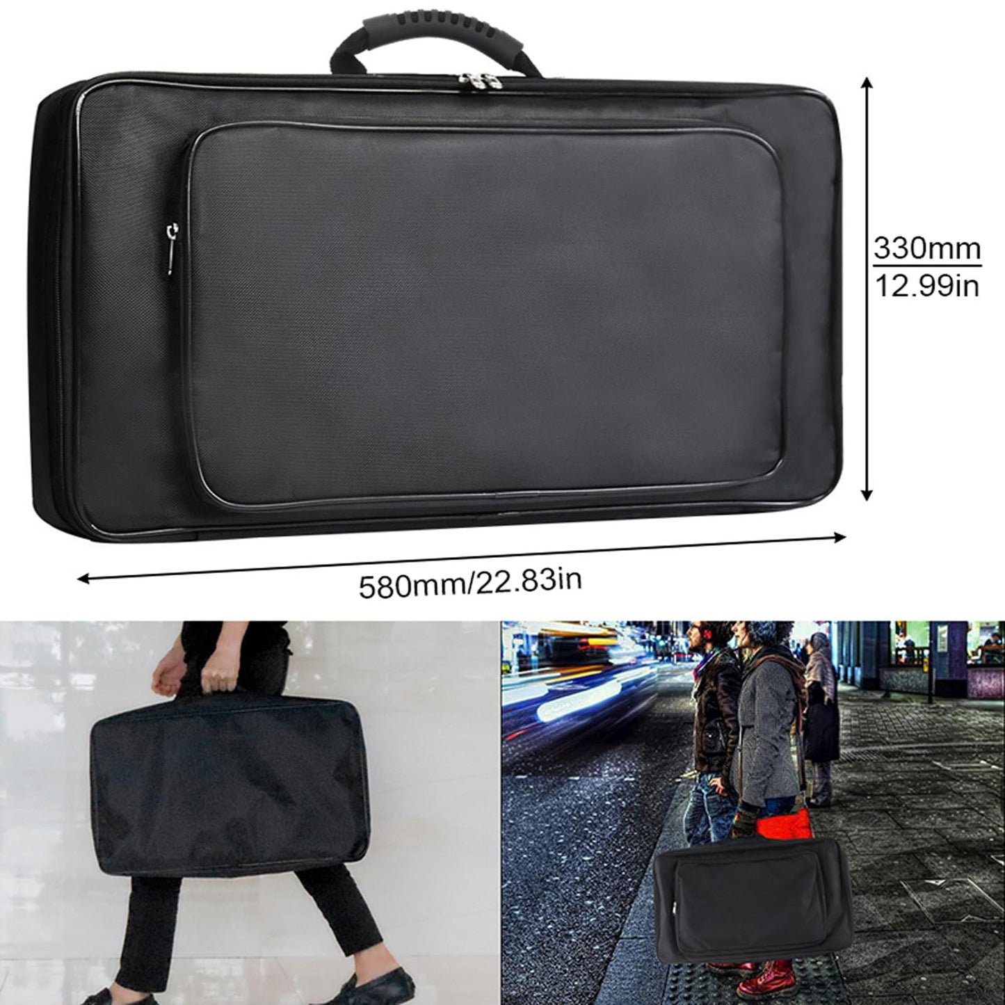 Guitar Effects Pedal Board Carry Bag, Guitar Portable Gig Bag Effects Pedal Case for Micro Controllers, Keyboards, and Multi-Effects Pedals, Carrying Bag Large Capacity Pocket Ideal for Guitar Lover