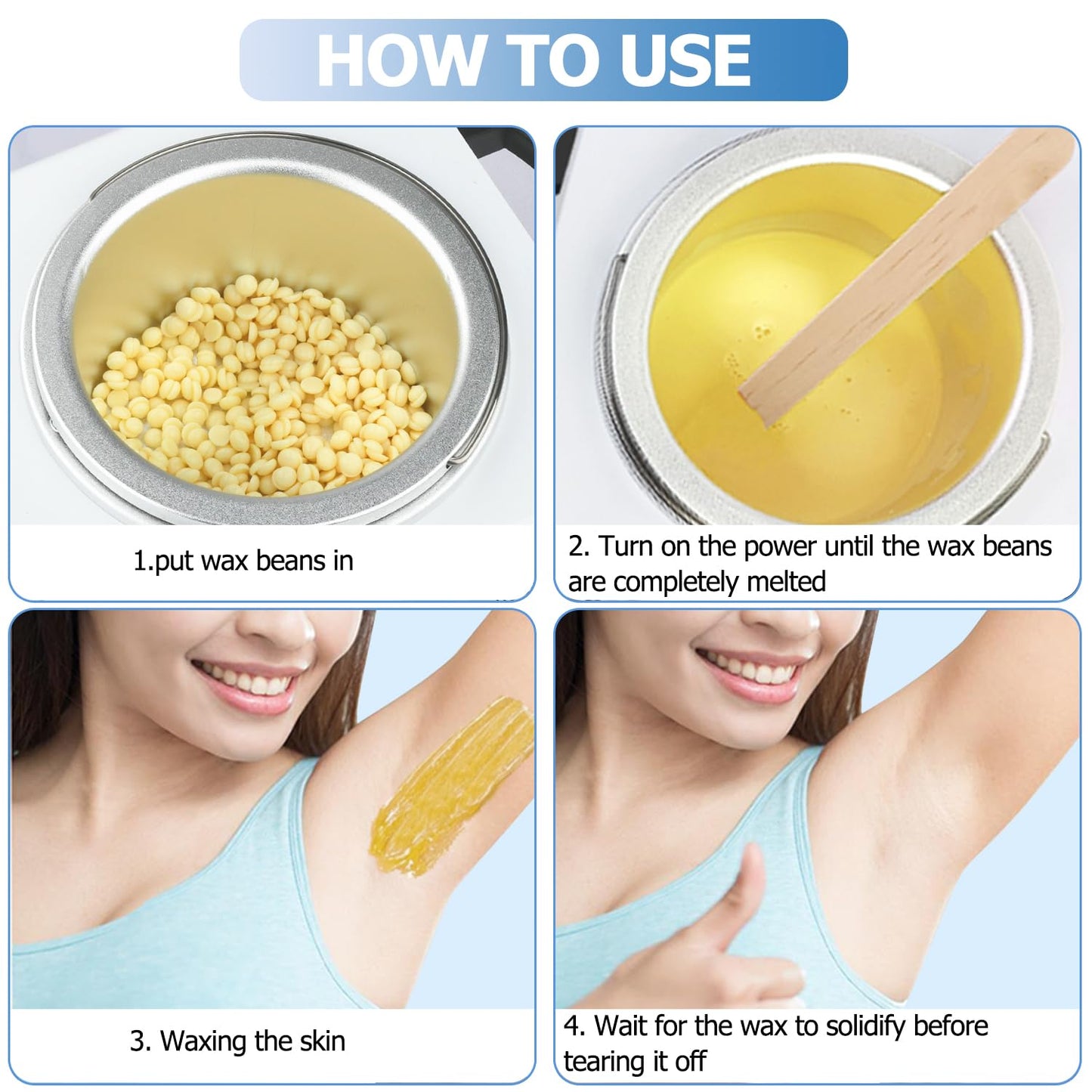 Professional Dual Wax Warmer for Hair Removal, Double Electric Wax Heater Machine with 150pcs Wax Sticks-Wax Pots with Adjustable Fahrenheit Dial for Facial Skin Body SPA Salon Equipment