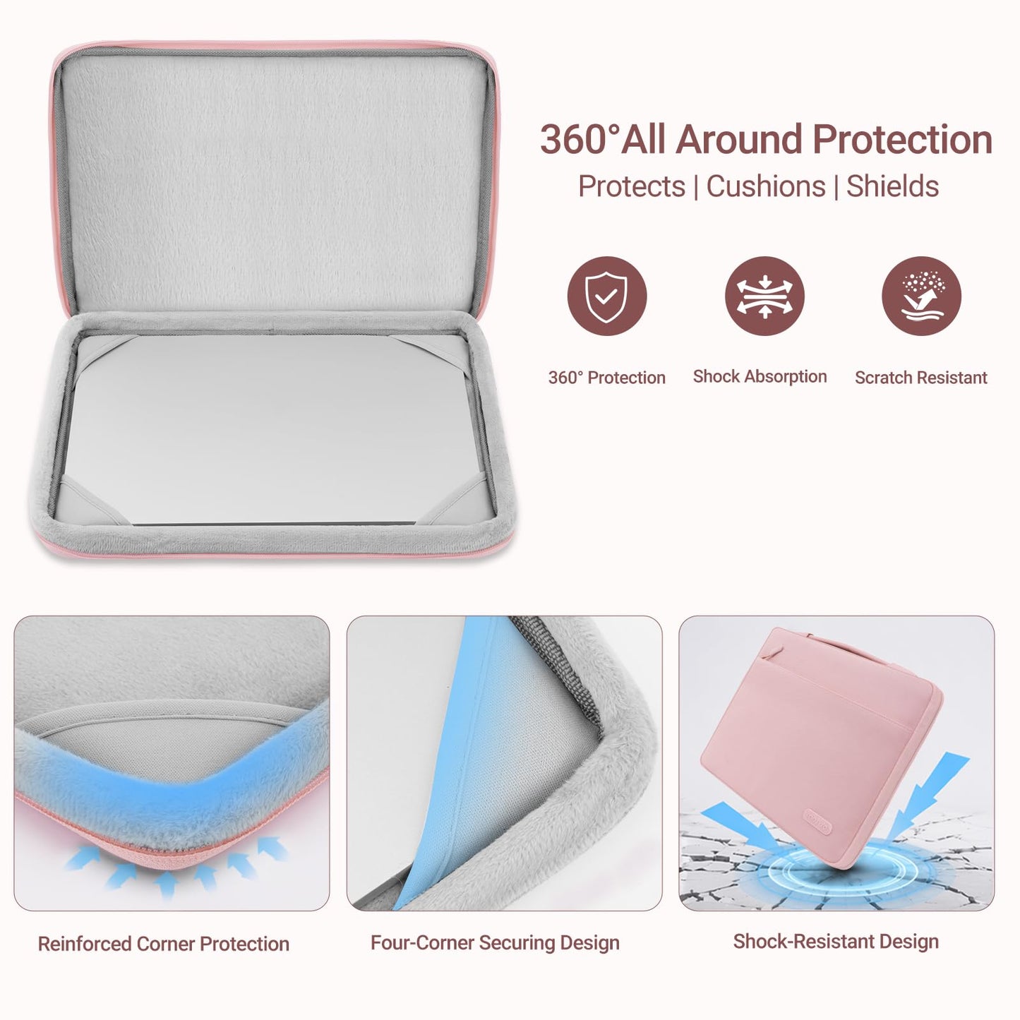 MOSISO Compatible with MacBook Air 15 inch Case M5 2026 M4 2025 M3 M2 2024 2023 A3448 A3241 A3114 A2941,Protective Hard Shell&Carrying Sleeve Bag&Keyboard Cover&Webcam Cover&ScreenFilm, Baby Pink