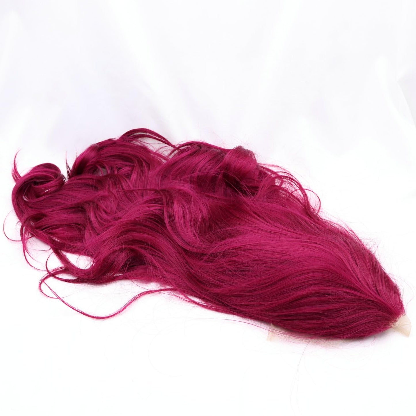 SERENEWIG Female Dark Red Synthetic Lace Front Wigs for Women Cosplay Party Replacement Drag Queen Mermaid Red Real Natural Color Long Wavy Hair Synthetic Full Glueless Wig 24"