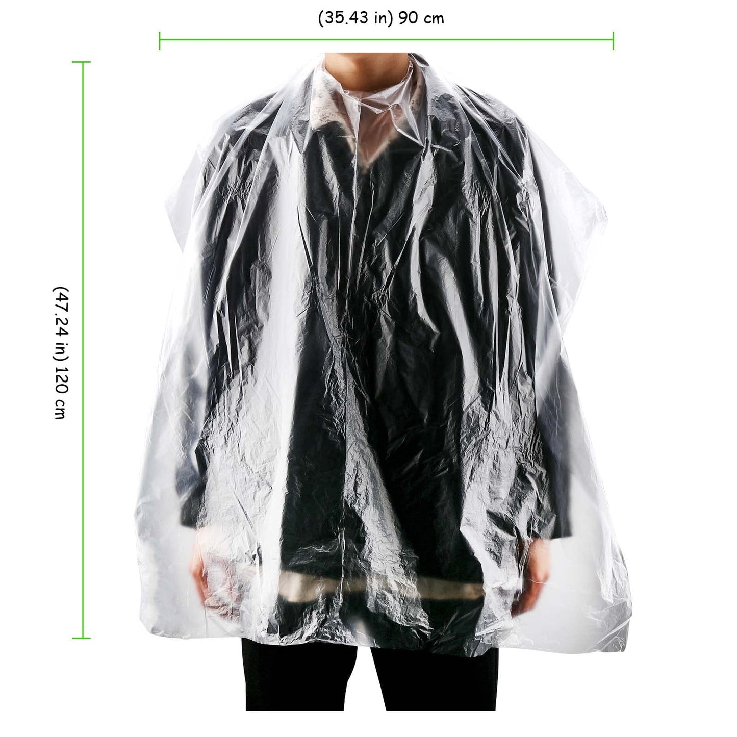 TAICHEUT 400 Pcs 35 x 47 Inch Disposable Clear Hair Salon Capes, Plastic Waterproof Capes Disposable Hair Cutting Capes for Barbershop and Salon, Clear
