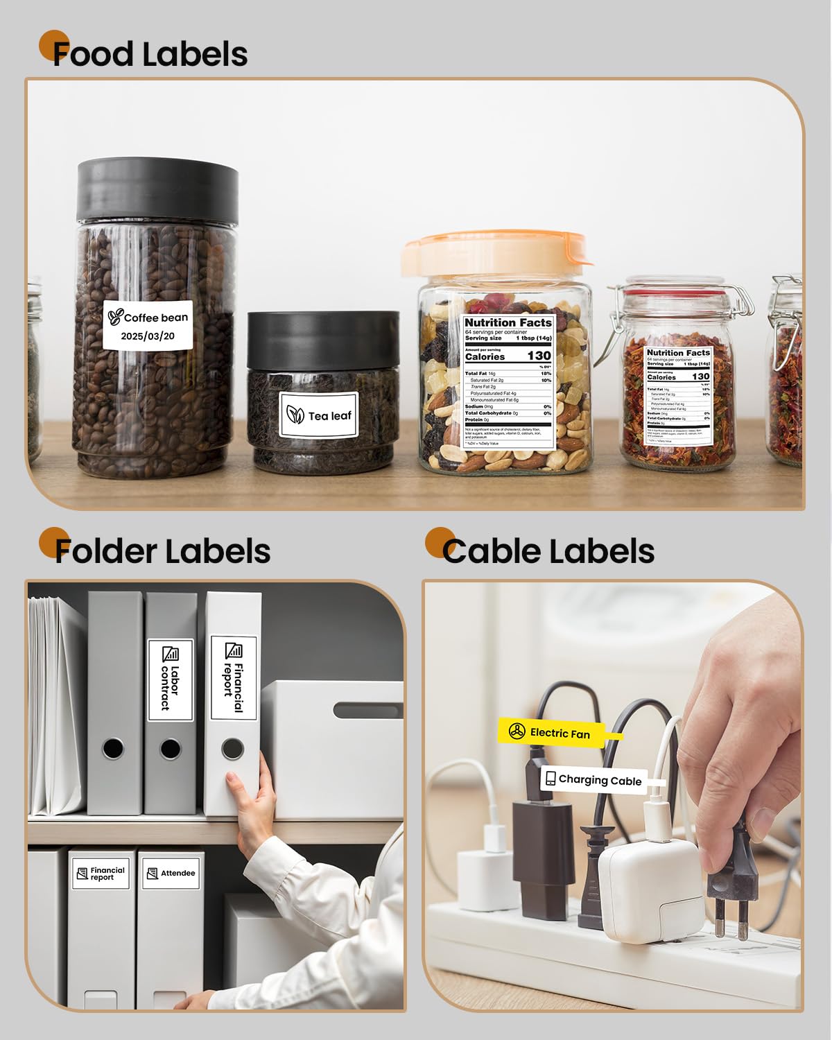 Barcode Label Printer 3 Inch - M260 Bluetooth Thermal Large Label Maker Machine, Portable Wireless & Inkless for Small Business, Home, Office - Waterproof Label, Compatible with iOS/Android/PC, Black