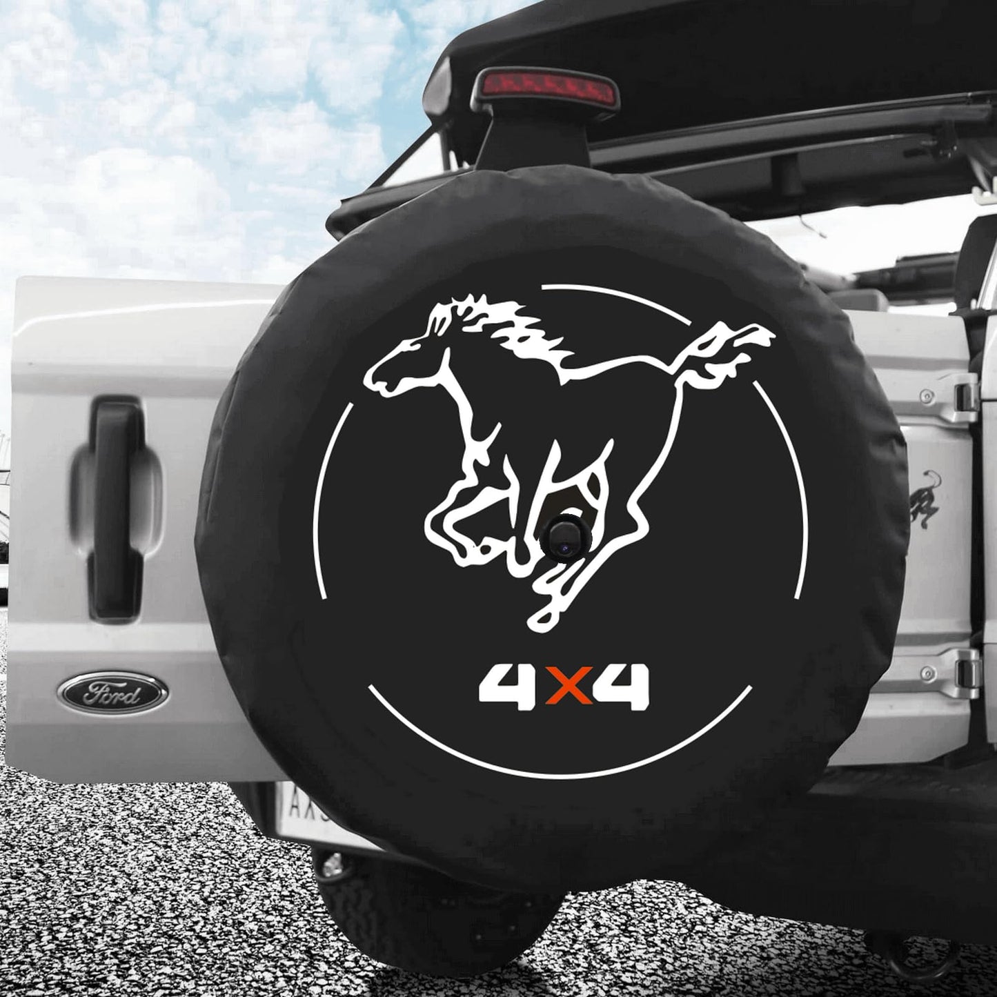 Galloper 4X4 for 2021-2026 Ford Bronco Spare Tire Cover with Backup Camera Hole, Spare Wheel Cover Protector, L-XL-XXL fit Wildtrak, Everglades, Sasquatch, Badlands (XL: 285/70R17, 275/65R18)