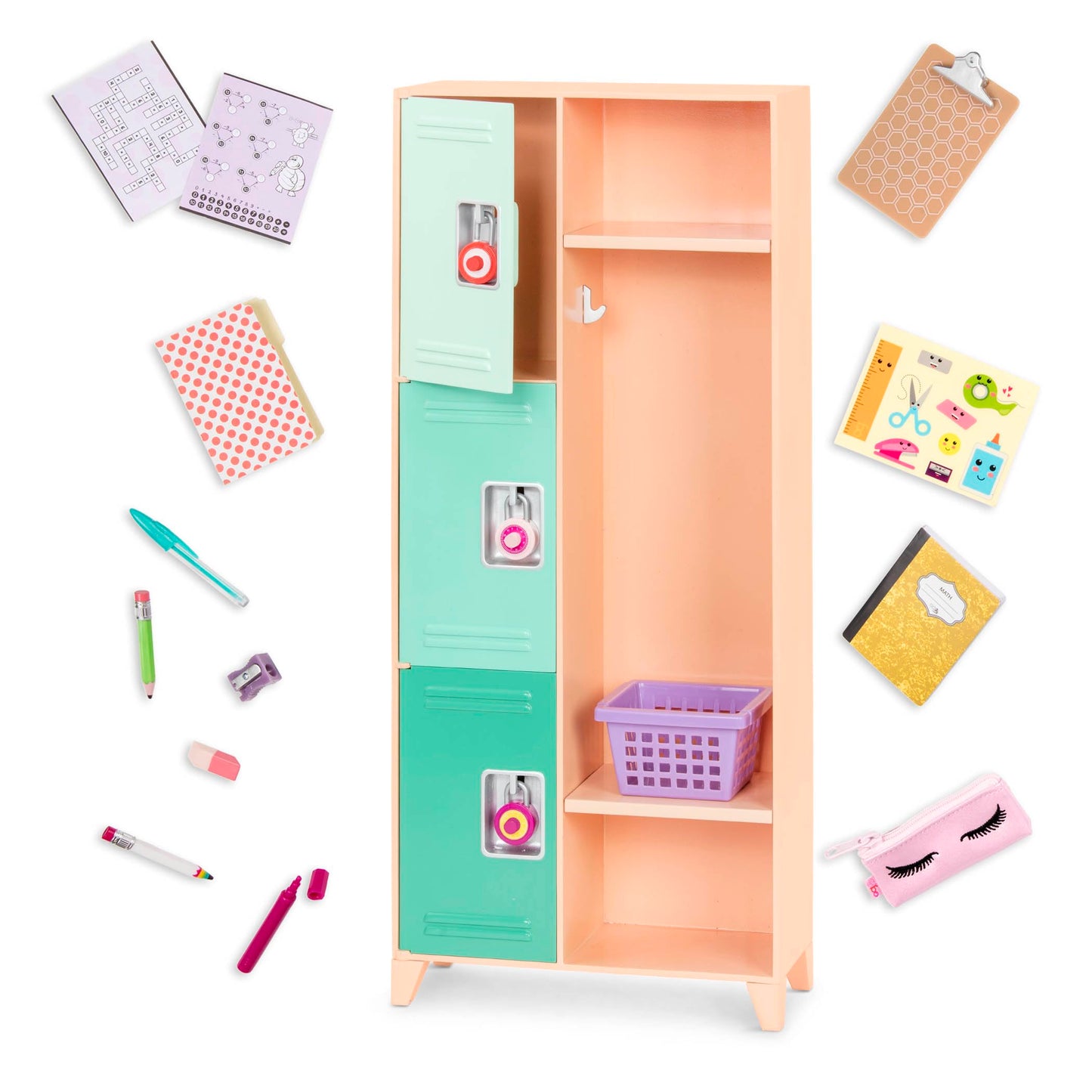 Our Generation – 18-inch Doll Accessories – School Locker – Classroom Supplies – Pretend Play – Kids Ages 3 And Up – Classroom Cool Locker Set