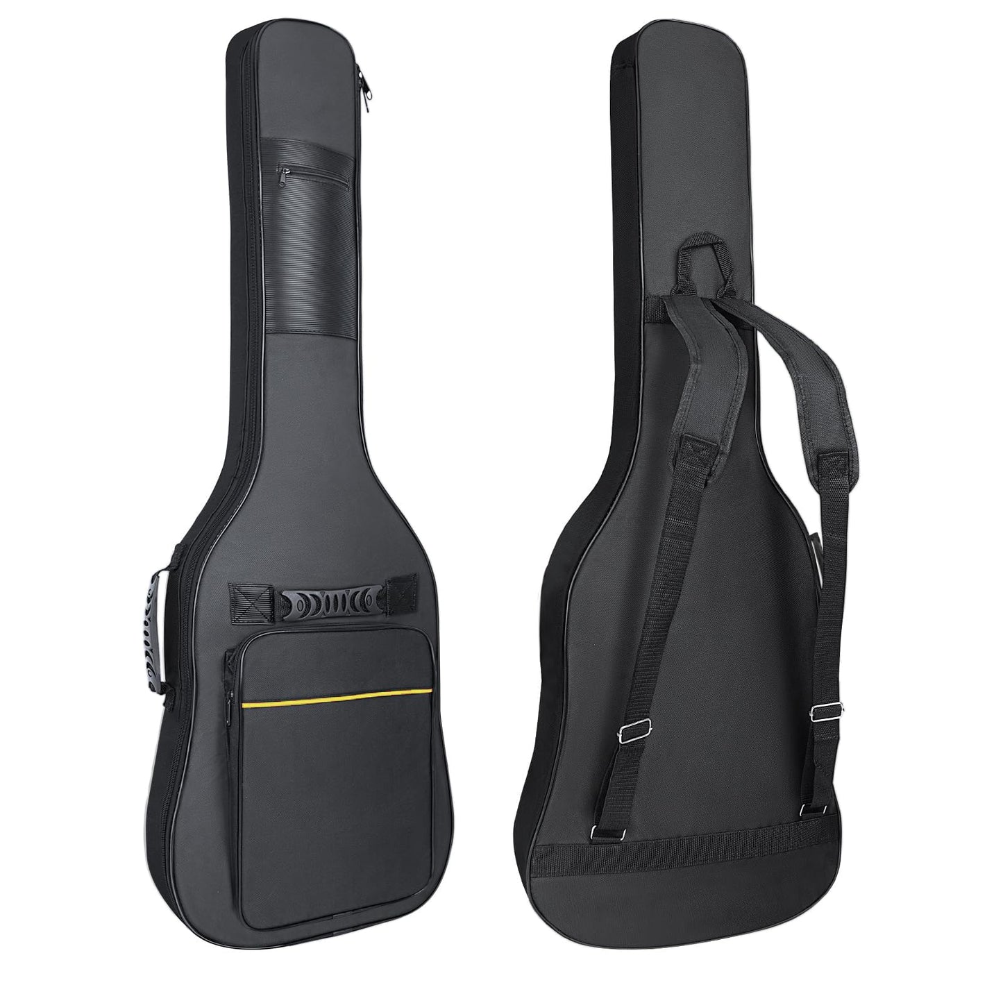 39 Inch Electric Guitar Bag Soft Guitar Case, MUZTOP 6 MM Thick Padded Electric Guitar Gig Bag Waterproof Guitar Backpack with Pockets (Black-CA)