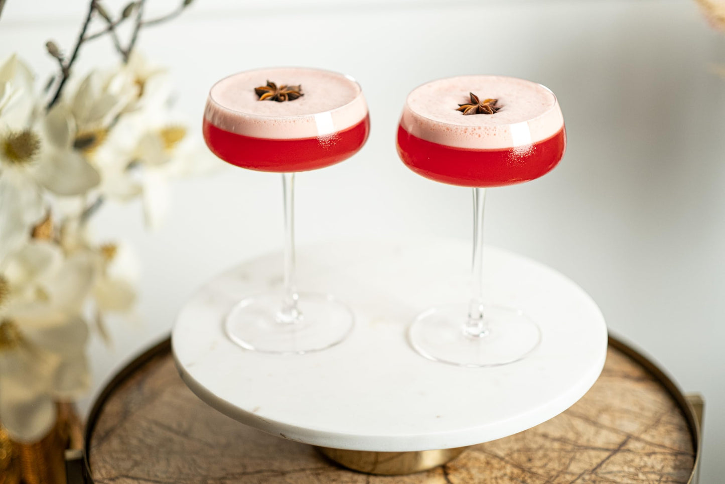 Crystal Cocktail and Champagne Coupette Glasses | Set of 4 | 9 oz Elegant Long Stemmed Coupe Glassware for Espresso Martini, Daiquiri, Cosmopolitan, Gimlet | Fancy Round Saucers