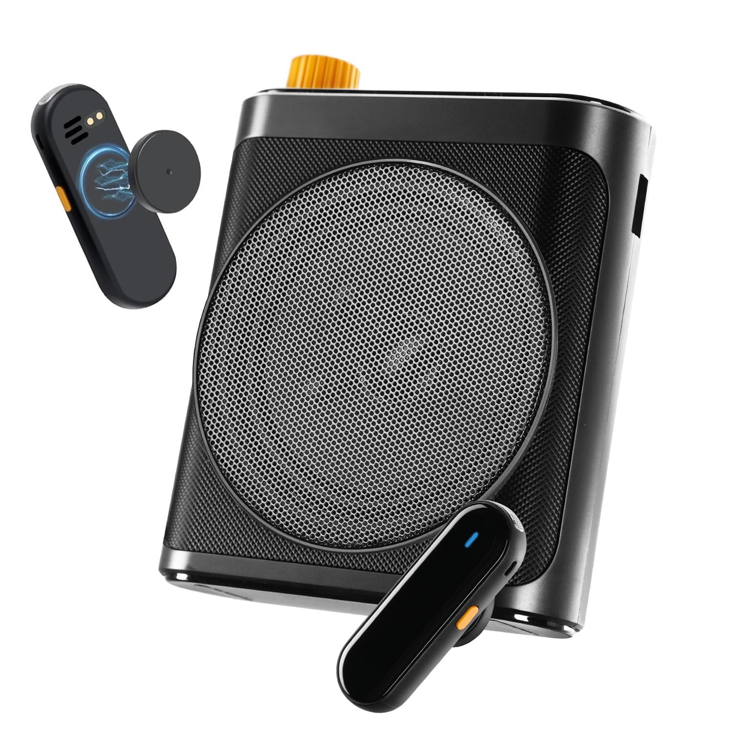 Tearstone Voice Amplifier for Teachers with Wireless Magnetic Lavalier Microphone, Bluetooth Portable Rechargeable Speaker, 2 Mics for Classroom, Meetings, Speeches, Outdoor (Black)