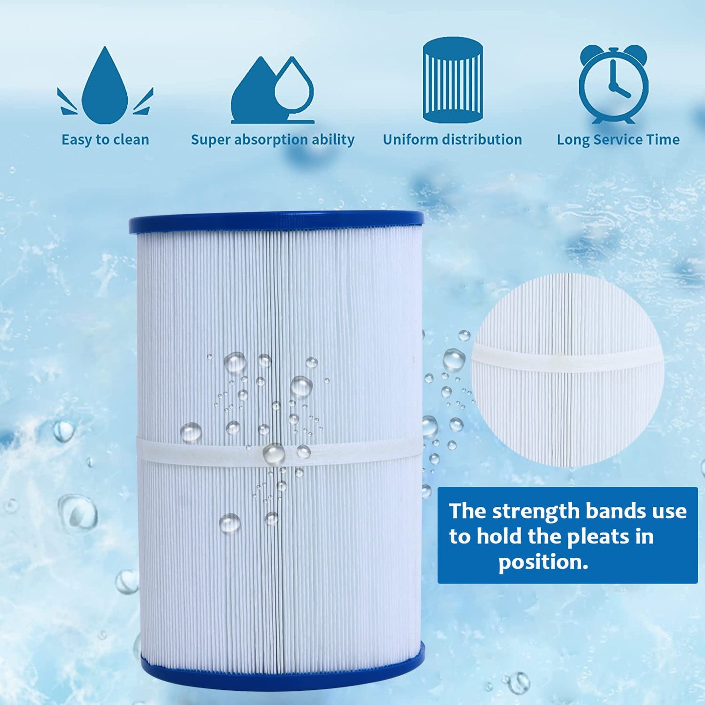 Ketofa PDM30 Spa Filter, Replacement Cartridge Oval Filter Compatible with Pleatco PDM30 Dream Maker Hot Tubs Filbur FC9940 Other 461269, 30 sq.ft - 2 Packs