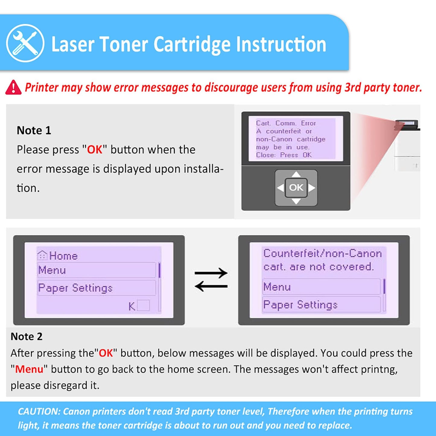 071H Toner Cartridge 2 Packs Compatible Replacement for Canon 071 071H Work with imageCLASS LBP122dw LBP122 LBP120 MF270 Printers High-Yields 2500 Pages (071H x 2)
