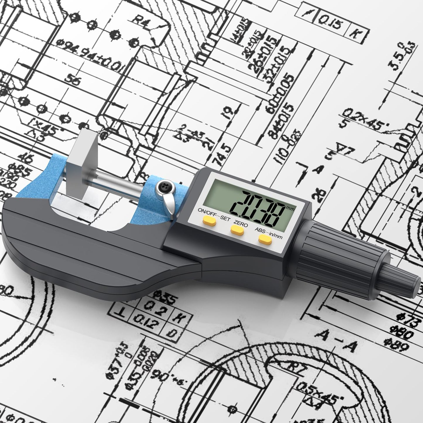 HDLNKAK Digital Micrometer, Outside Micrometer Precision Measuring Tool, 0-1"/0-25 mm, Inch/Metric 0.00005"/0.001 mm, Machinist Thickness Gauge Tool, Large LCD Display