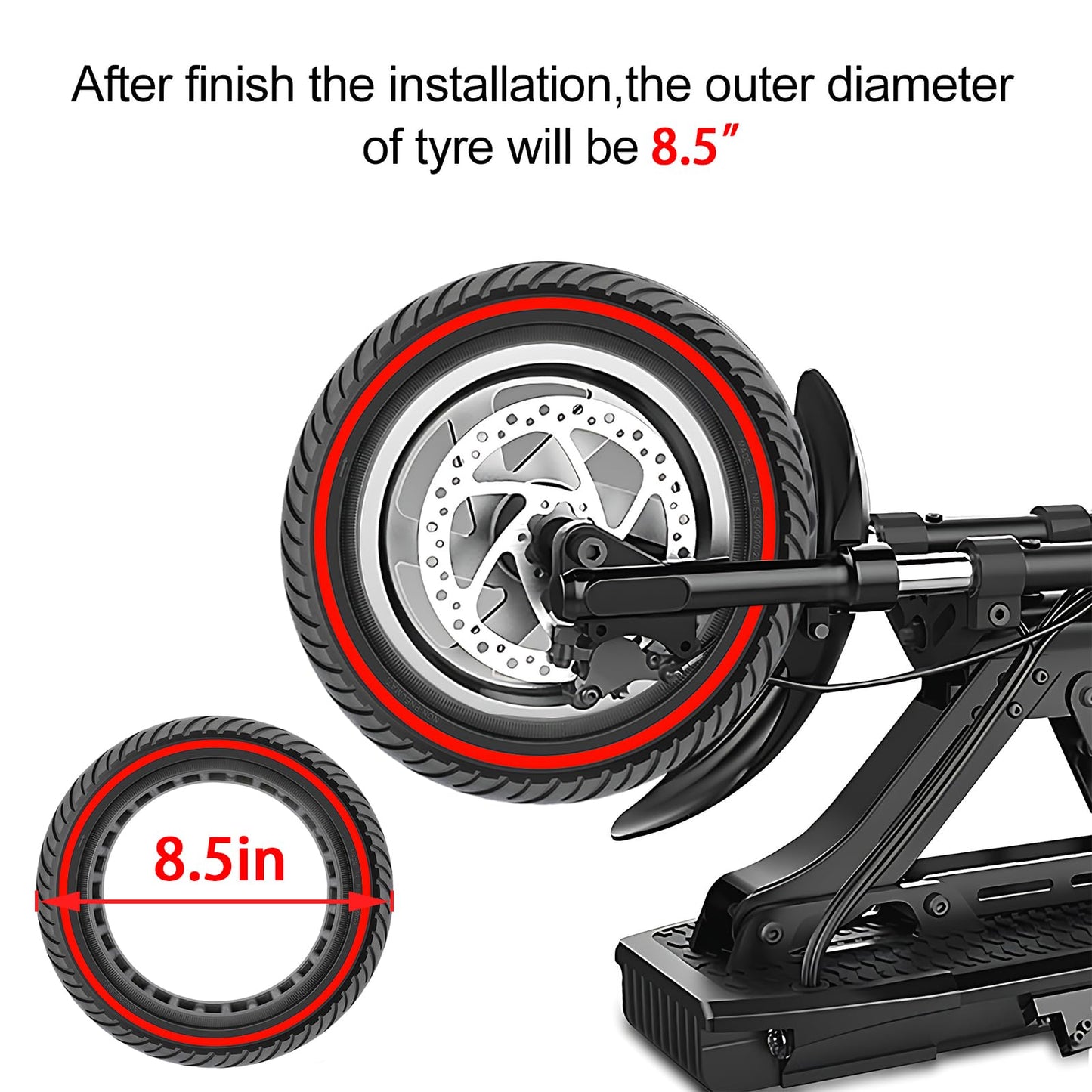 FOVNOT 8.5 Inch Solid Tire, Electric Scooter Tire Scooter Replacement Tires for Xiaomi M365/Pro/1S/Pro2/Essential/Gotrax Gxl V2/Gotrax XR Front or Rear Replacement Honeycomb Solid Tires (2 PCS)