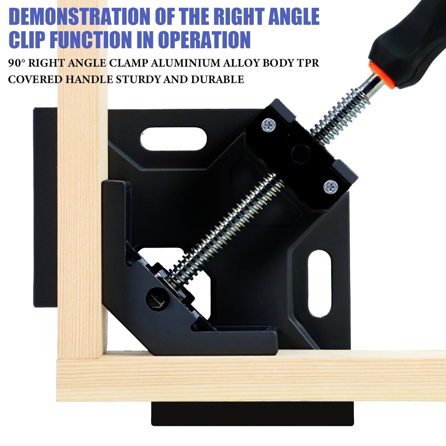 Corner Clamp 4pcs 90 Degree Right Angle Clamp with Adjustable Aluminum Alloy Swing Jaw, Single Handle Clamps for Woodworking, Photo Framing, Gifts for Men Dad