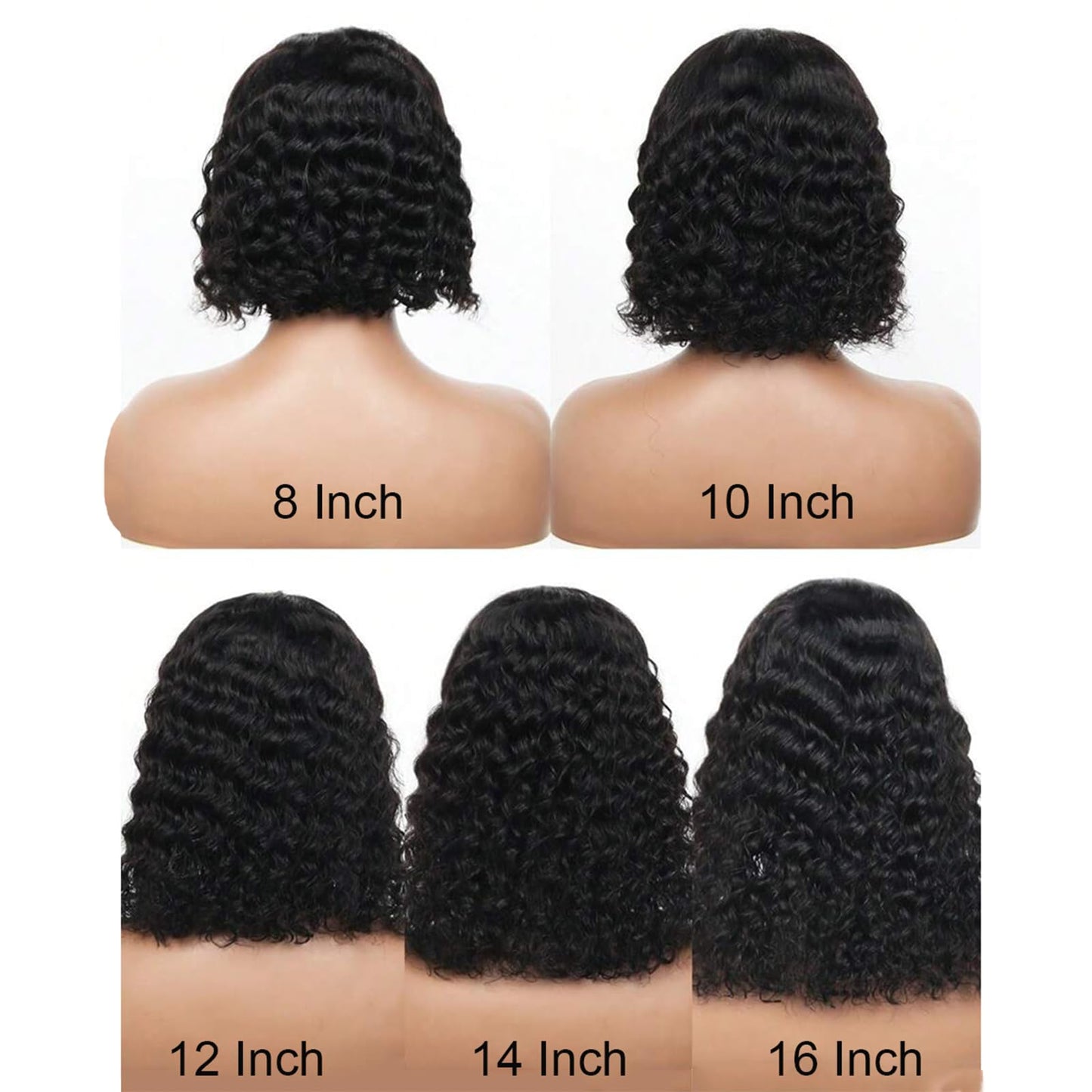 Curly Bob Wig Human Hair Wear and Go Glueless Bob Wigs Human Hair Pre Plucked Pre Cut 5x5 HD Lace Closure Deep Curly Wave Wigs for Black Women 180 Density Natural Color 12 Inch