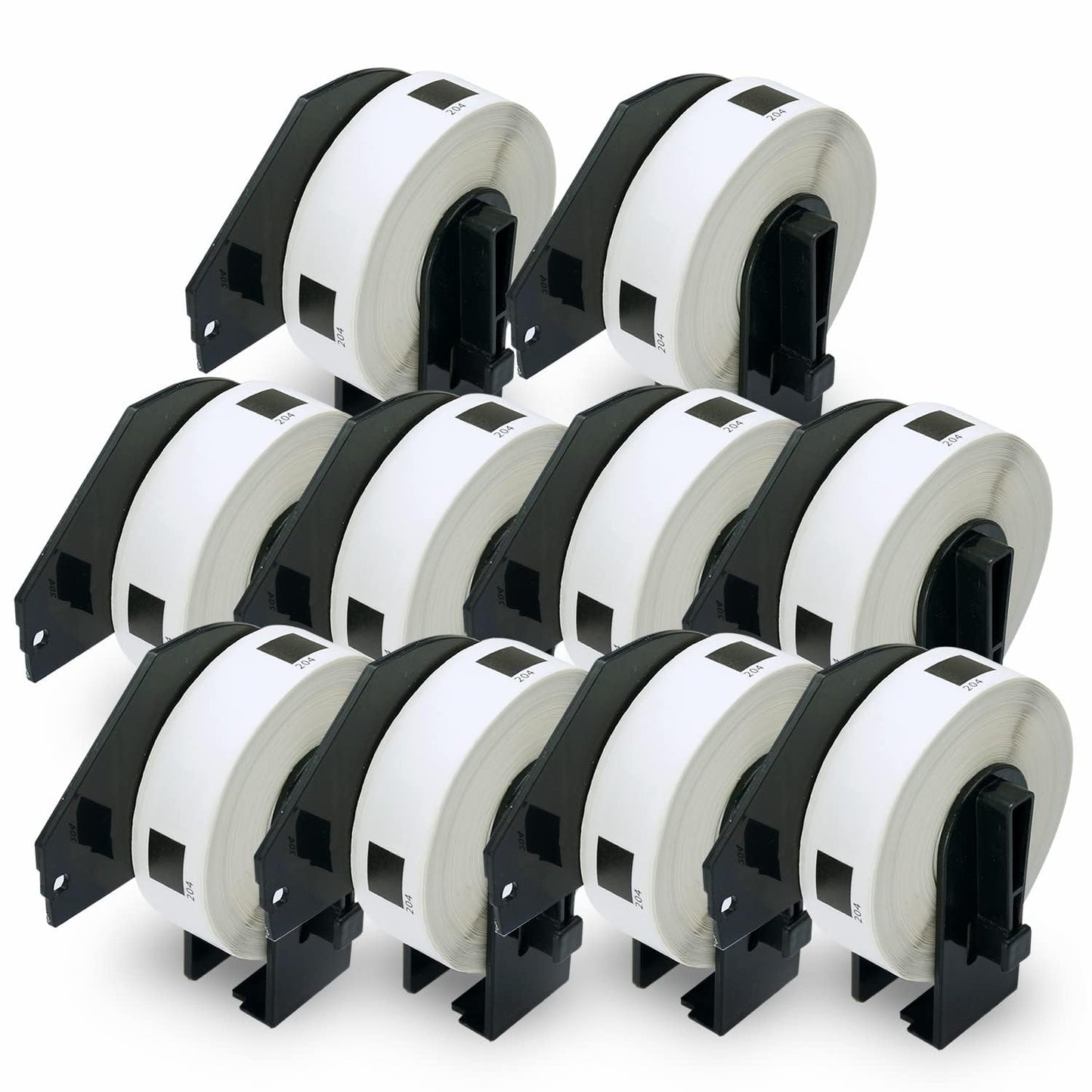 BETCKEY - Compatible Multi-Purpose Address Labels Replacement for Brother DK-1204 (0.66 in x 2.1 in), Use with Brother QL Label Printers [10 Rolls/4000 Labels]